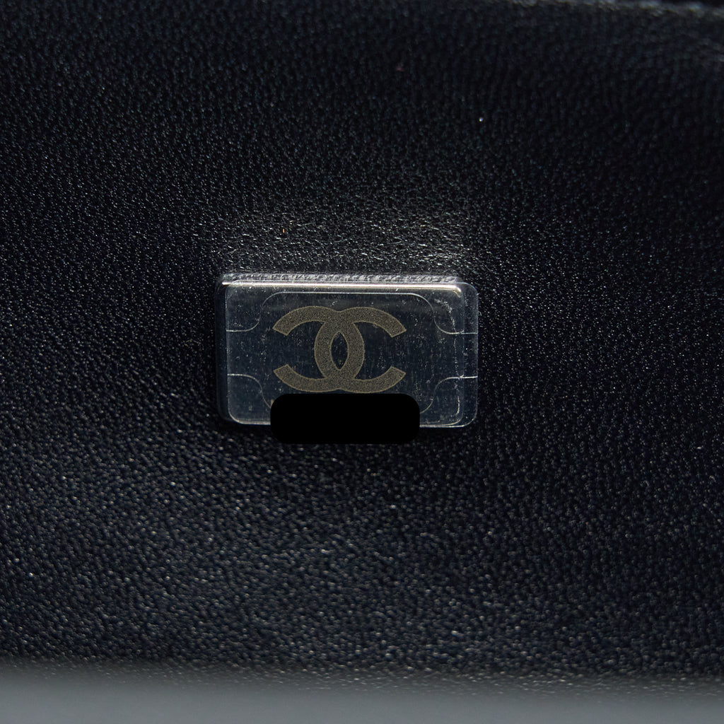 CHANEL SMALL BOY BAG CAVIAR BLACK RUTHENIUM HARDWARE (MICROCHIP)