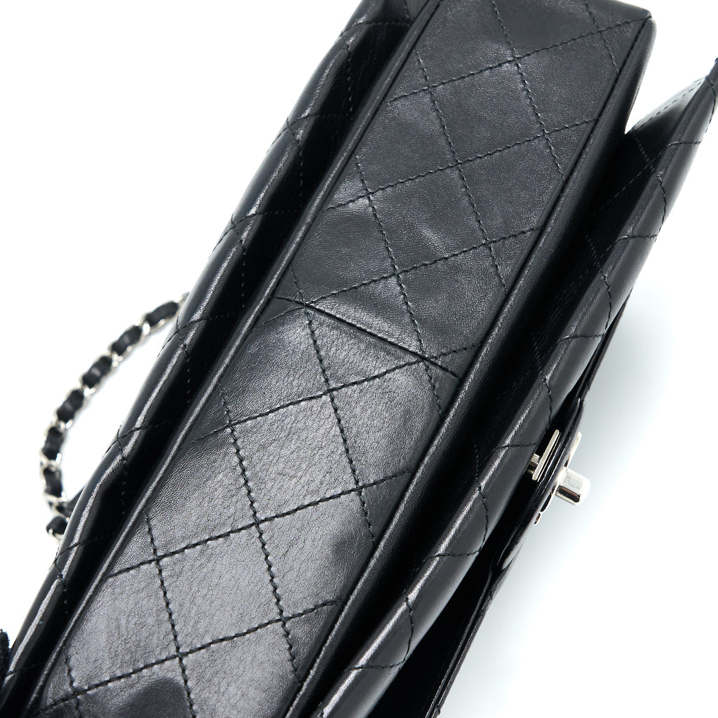 CHANEL QUILTED FLAP BAG LAMBSKIN BLACK SHW