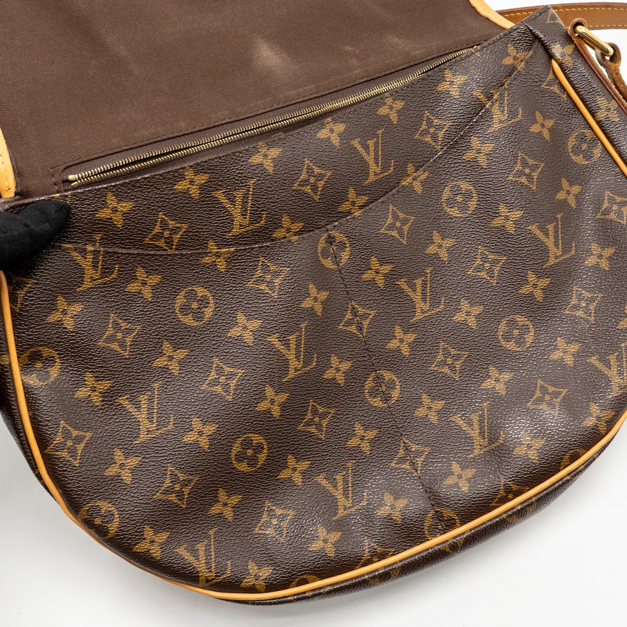 LOUIS VUITTON MENILMONTANT MM HALF MOON BAG MONOGRAM CANVAS GHW