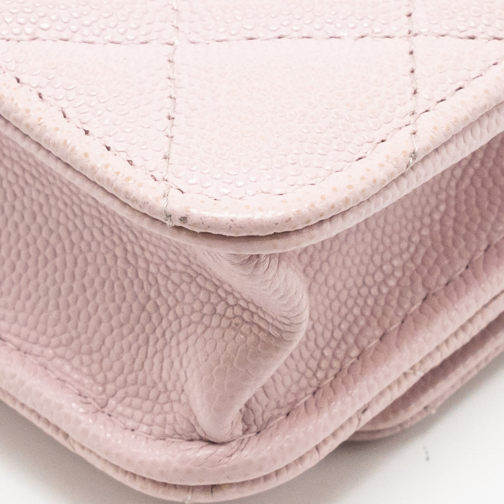 CHANEL CLASSIC WALLET ON CHAIN CAVIAR LIGHT PINK LGHW