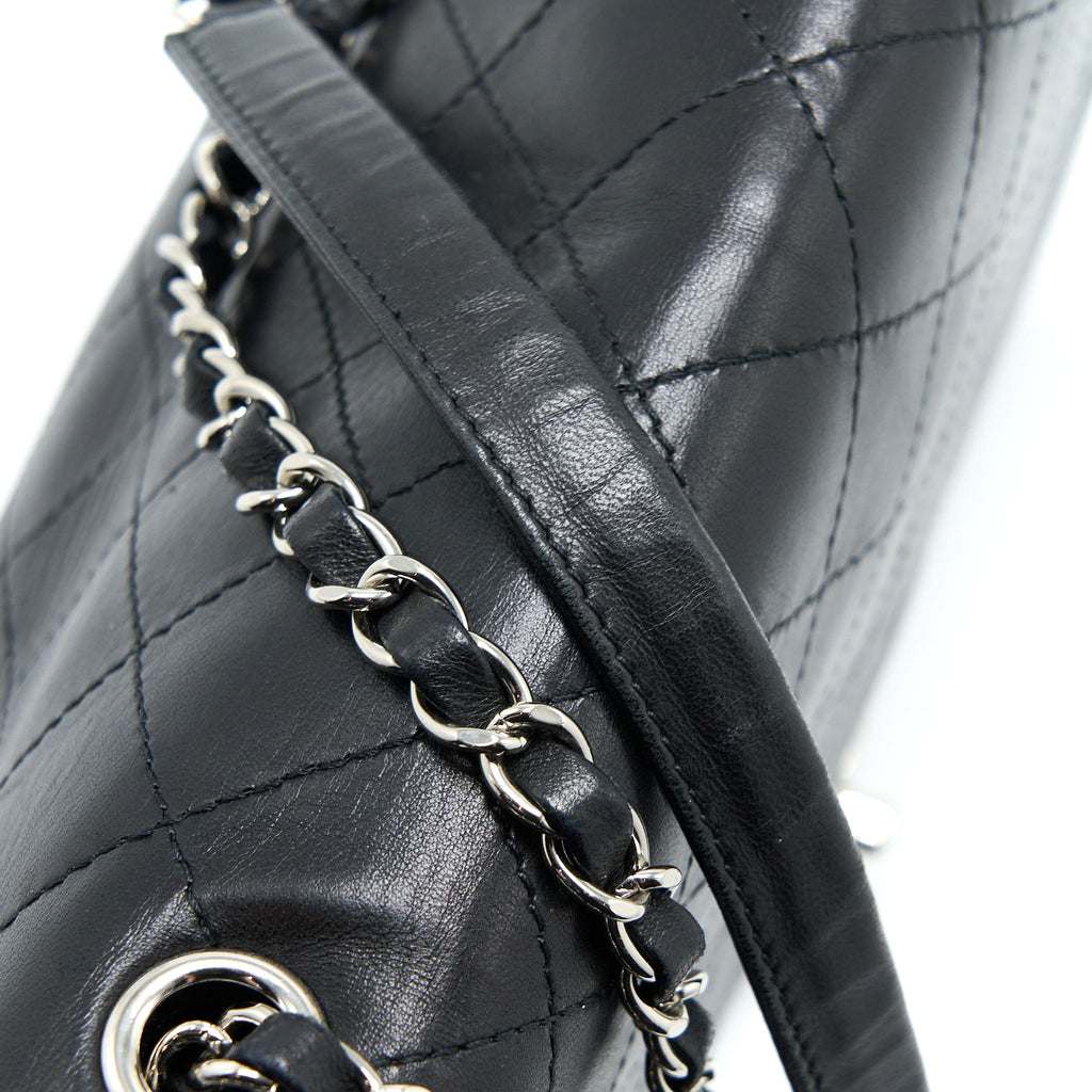 CHANEL QUILTED FLAP BAG LAMBSKIN BLACK SHW