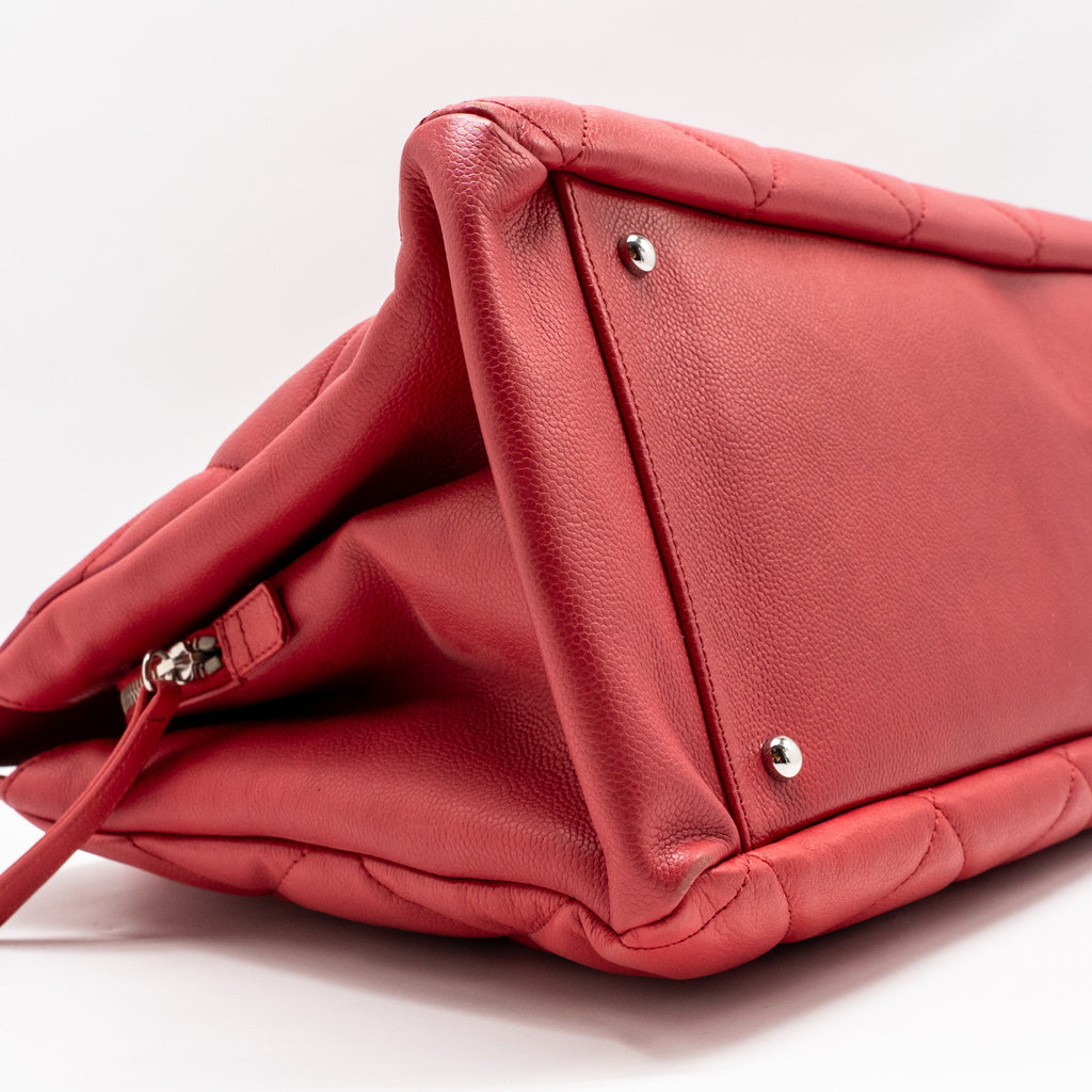 CHANEL CC SOFT SHOPPER TOTE GRAINED CALFSKIN PINK SHW