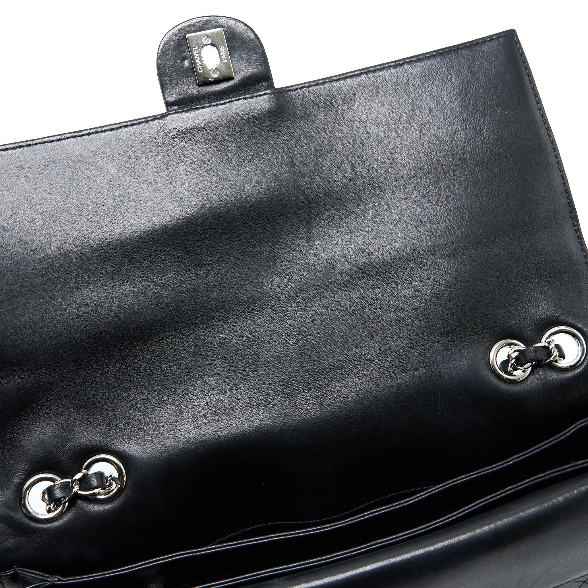 CHANEL QUILTED FLAP BAG LAMBSKIN BLACK SHW