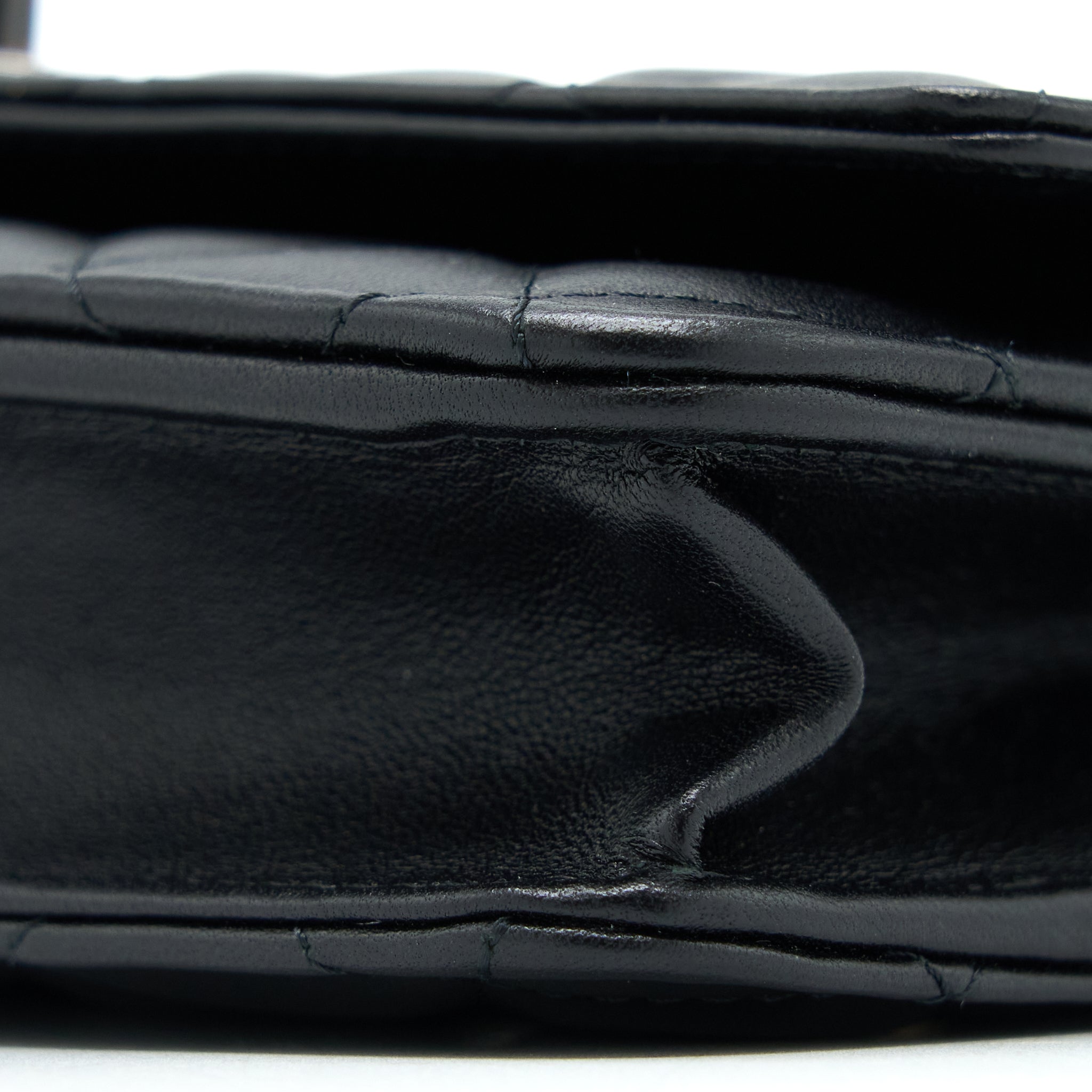 CHANEL TRENDY CC WALLET ON CHAIN LAMBSKIN SO BLACK WITH BLACK HARDWARE (MICROCHIP)