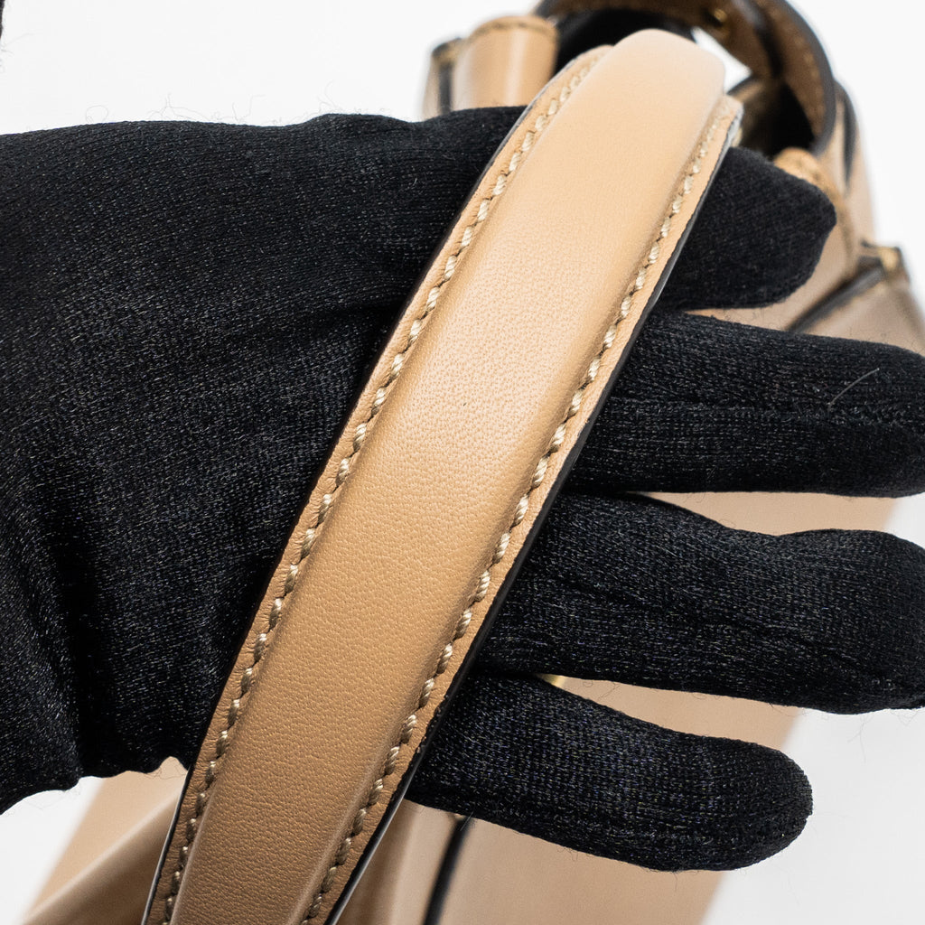 FENDI MINI PEEKABOO CALFSKIN BEIGE GHW