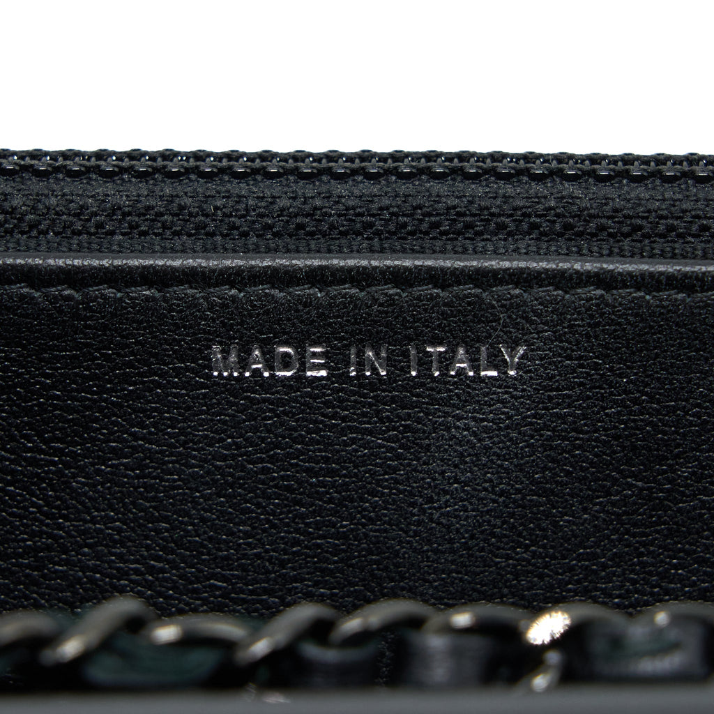 CHANEL TRENDY CC WALLET ON CHAIN LAMBSKIN SO BLACK WITH BLACK HARDWARE (MICROCHIP)