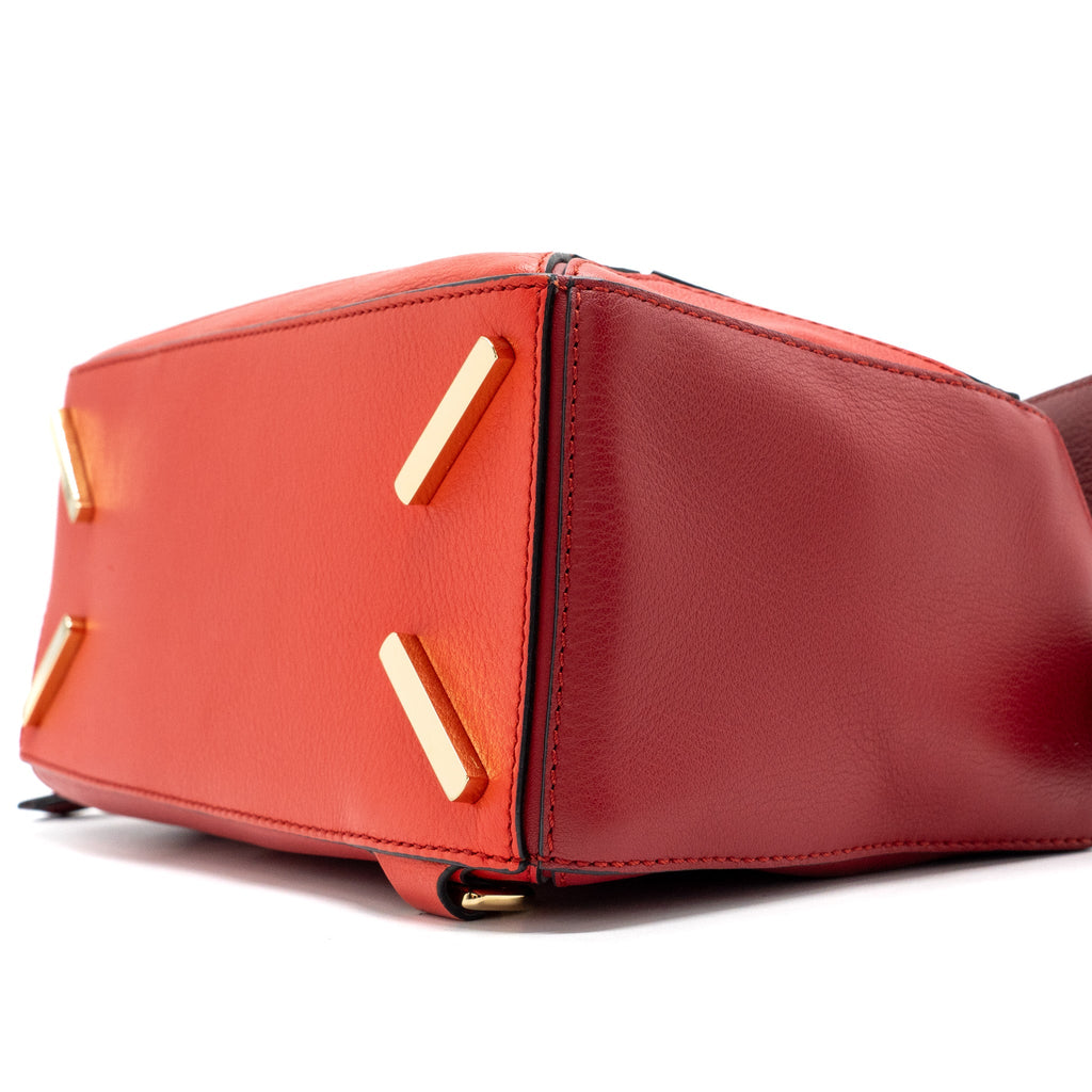 LOEWE SMALL PUZZLE BAG CALFSKIN RED GHW