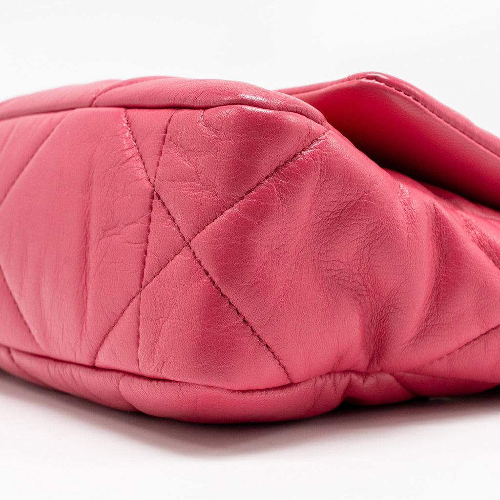 CHANEL SMALL 19 BAG LAMBSKIN PINK MULTICOLOUR HARDWARE
