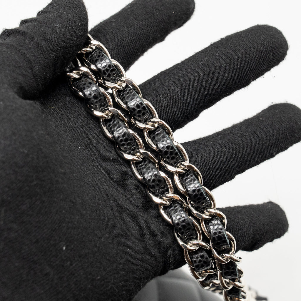 CHANEL MEDIUM CLASSIC DOUBLE FLAP BAG CAVIAR BLACK SHW