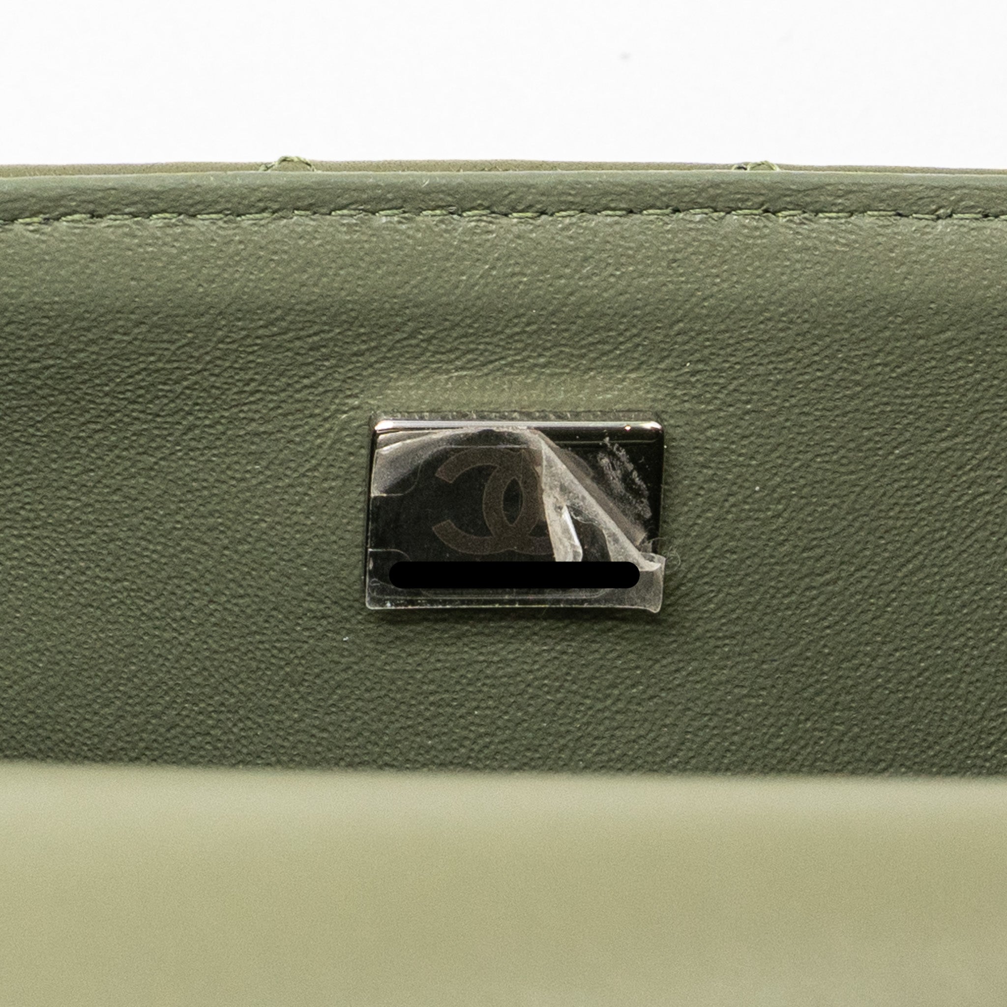 CHANEL MINI RECTANGULAR FLAP BAG LAMBSKIN GREEN SHW (MICROCHIP)