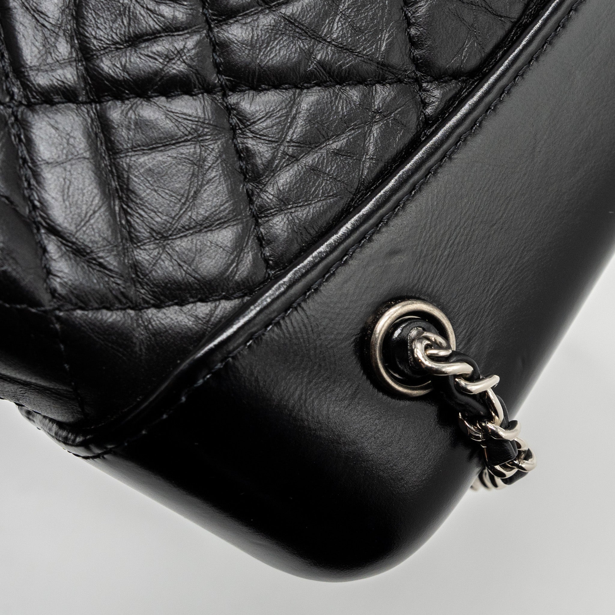 CHANEL SMALL GABRIELLE BACKPACK AGED CALFSKIN BLACK MULTICOLOUR HARDWARE(MICROCHIP)
