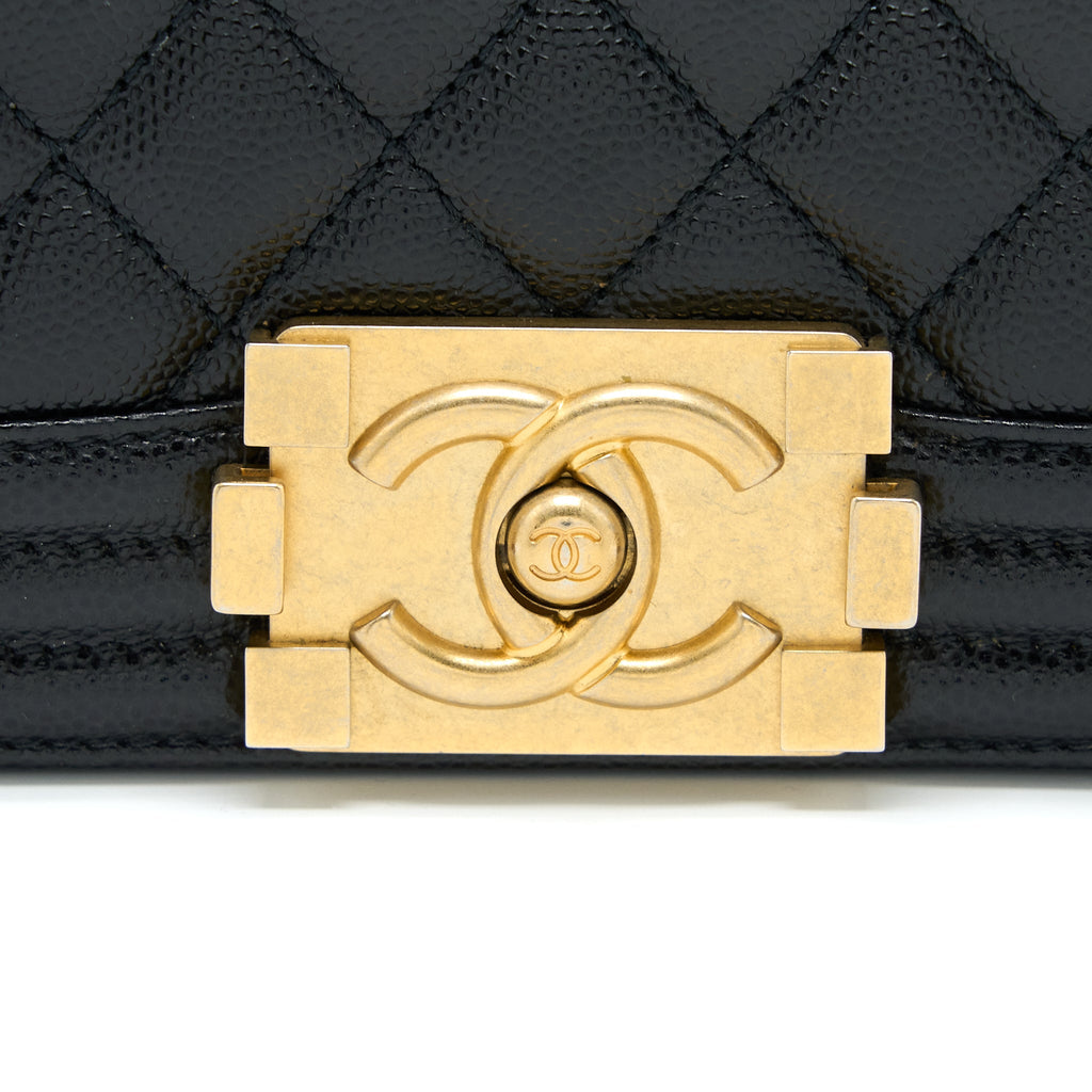 CHANEL SMALL BOY BAG CAVIAR BLACK GHW