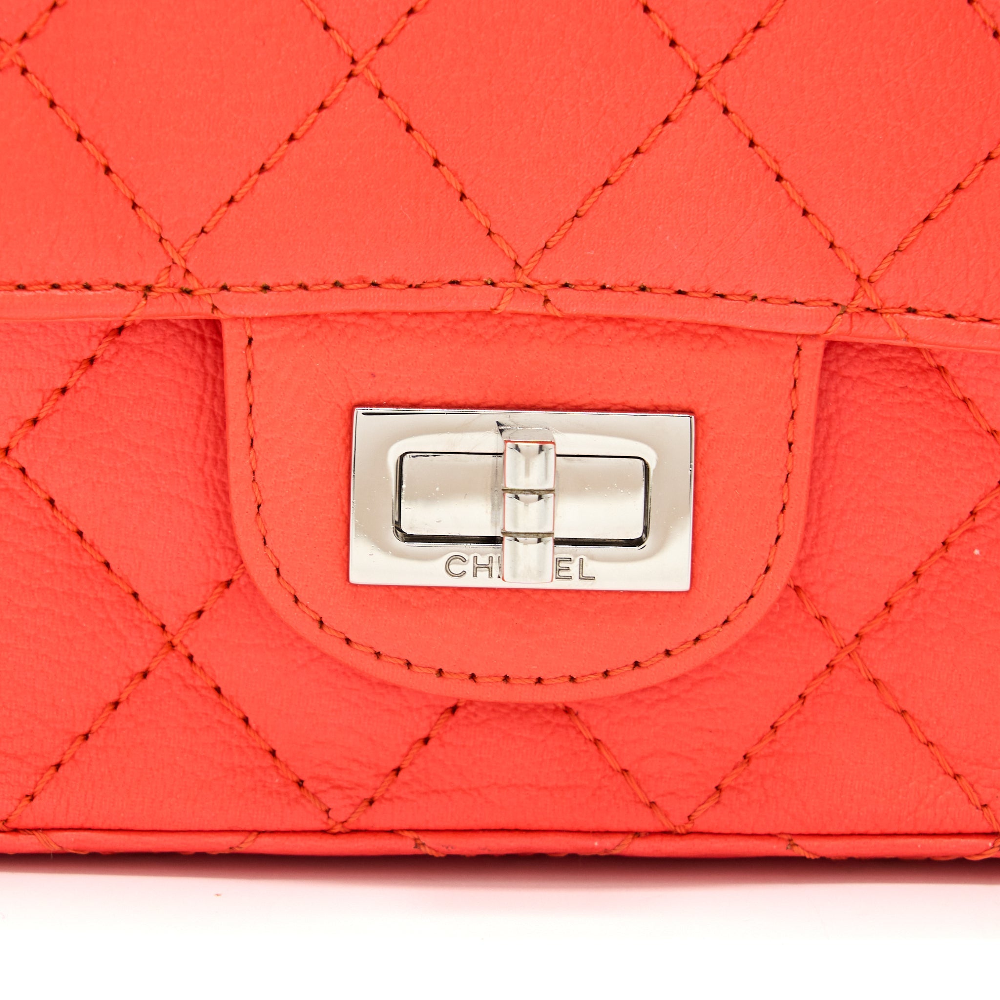 CHANEL MINI 2.55 REISSUE FLAP BAG HOT ORANGE SHW