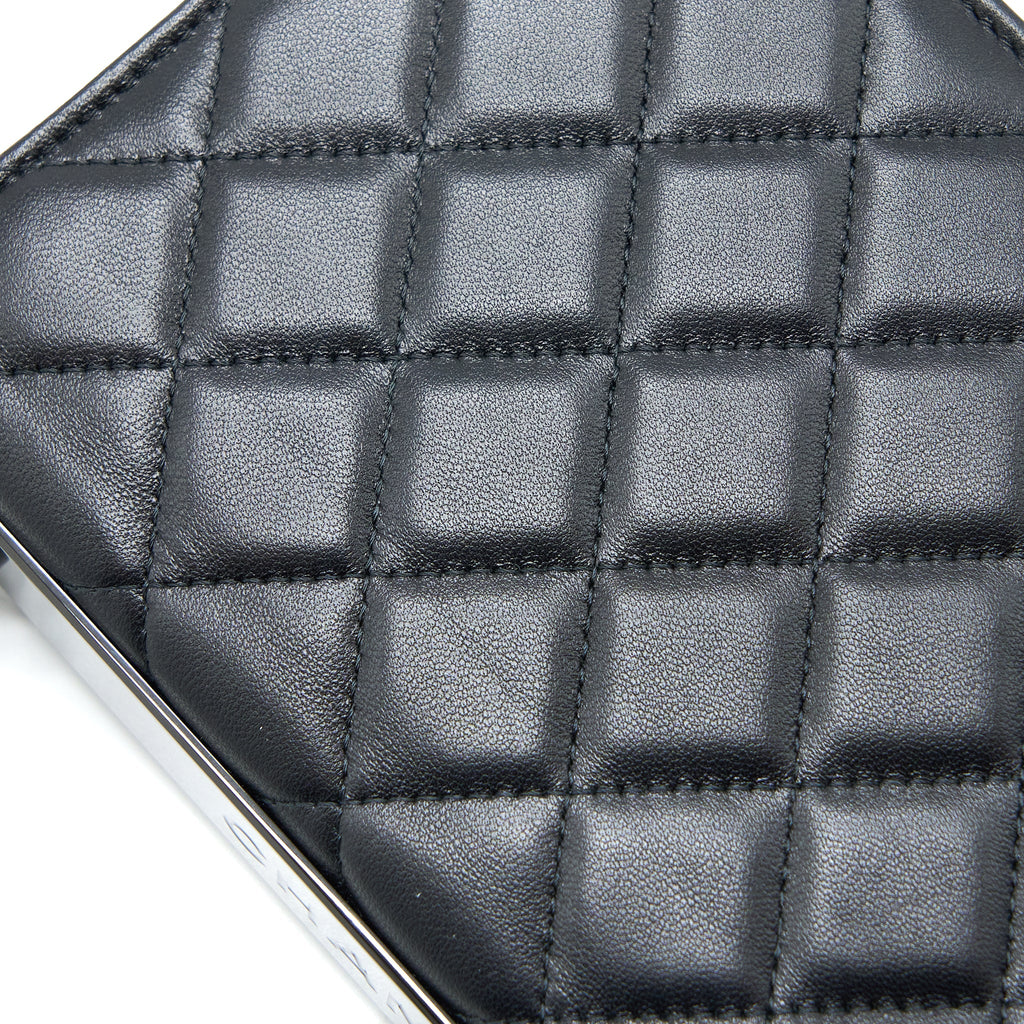 CHANEL TRENDY CC WALLET ON CHAIN LAMBSKIN SO BLACK WITH BLACK HARDWARE (MICROCHIP)