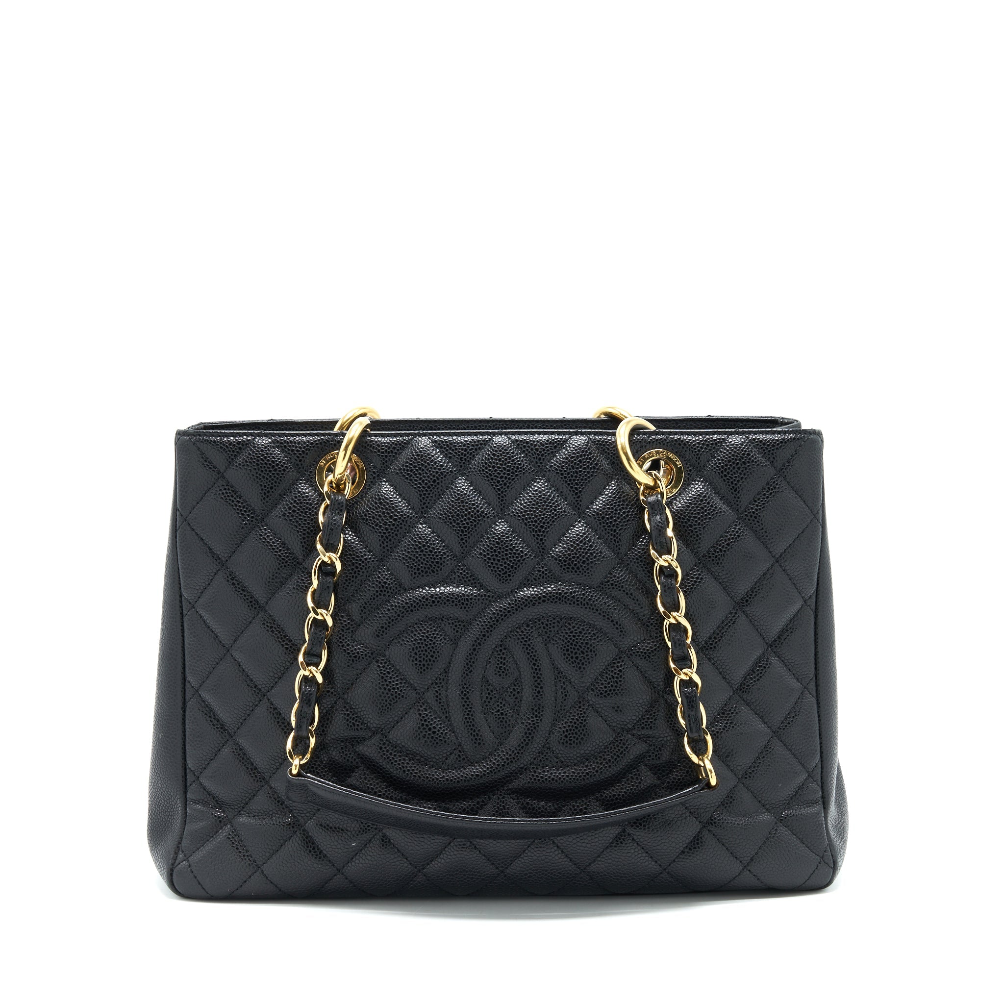 CHANEL GRAND SHOPPING TOTE CAVIAR BLACK GHW SERIAL 17
