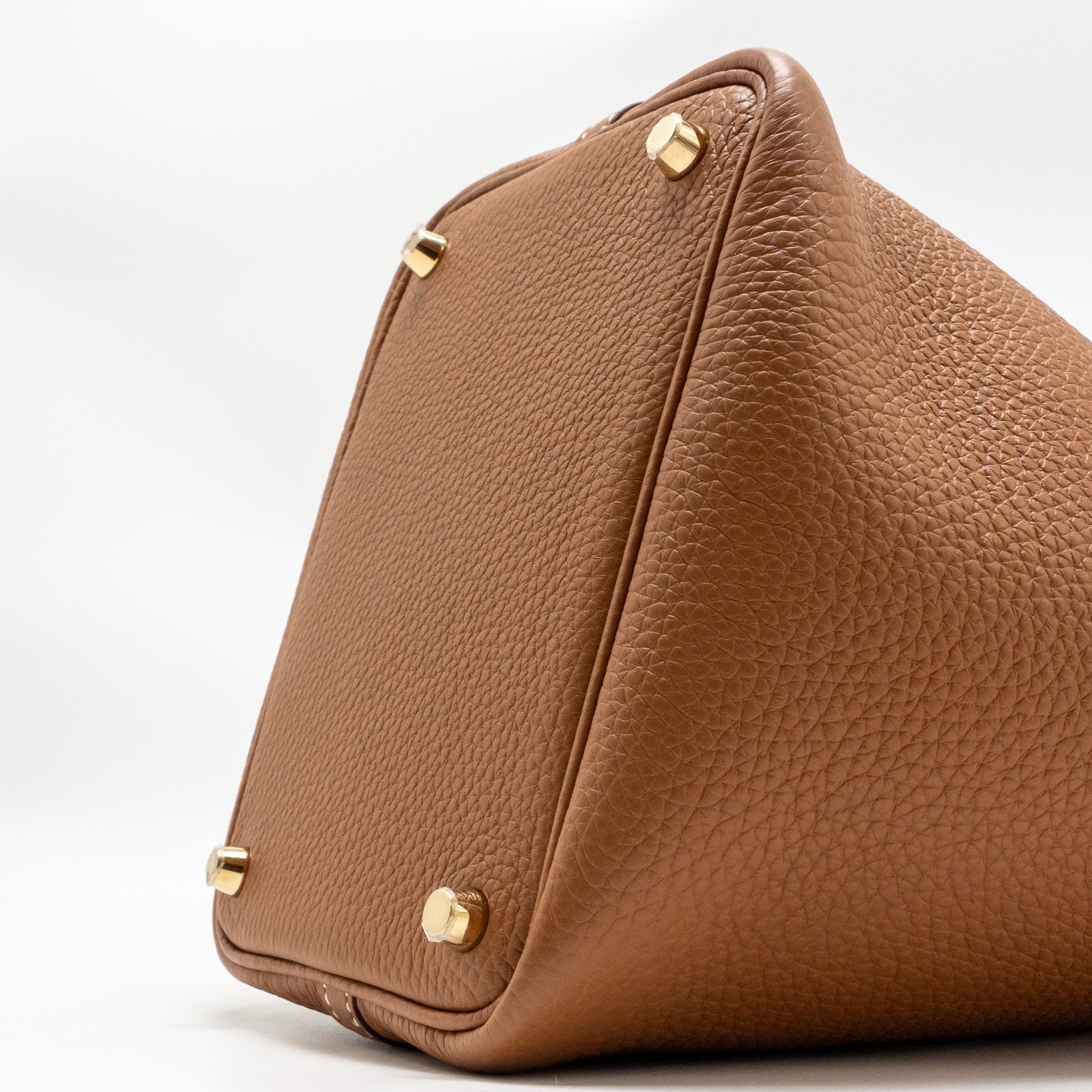 HERMES PICOTIN 18 LOCK BAG CLEMENCE CALFSKIN GOLD GHW