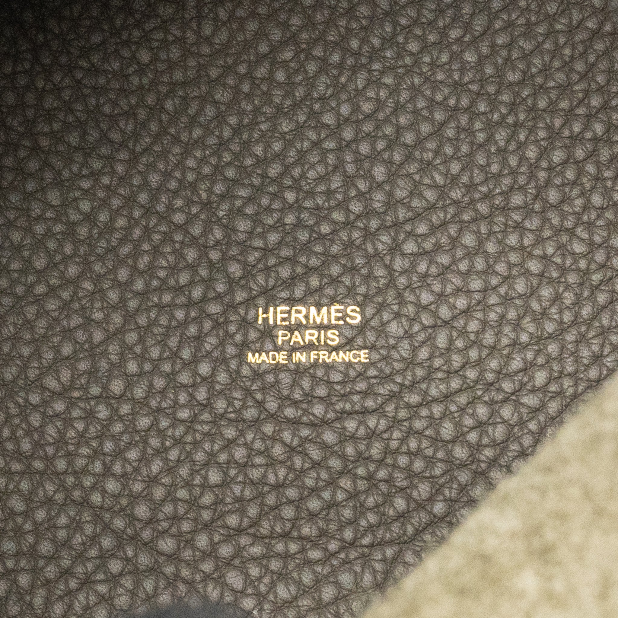 HERMES PICOTIN 22 LOCK BAG CLEMENCE GRIS ETAIN GHW