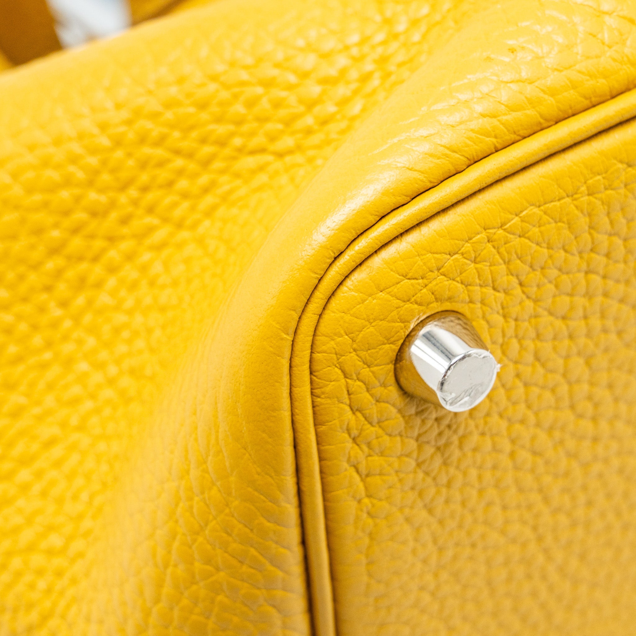 HERMES PICOTIN 18 LOCK BAG CLEMENCE 9D JAUNE AMBER / P3 BLUE DU NORD SHW