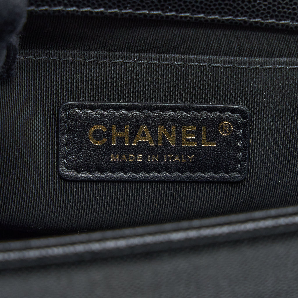 CHANEL SMALL BOY BAG CAVIAR BLACK GHW