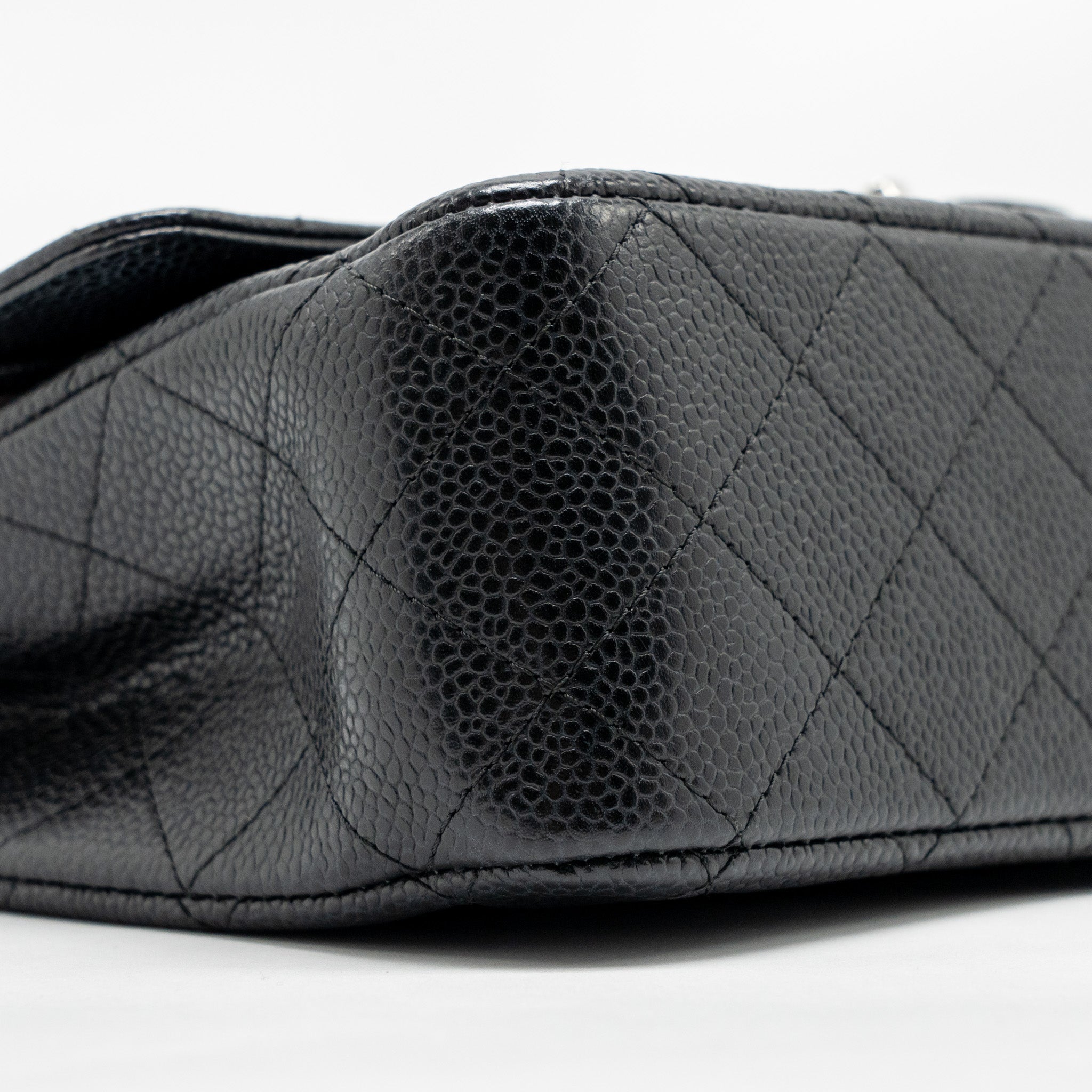 CHANEL MEDIUM CLASSIC DOUBLE FLAP BAG CAVIAR BLACK SHW