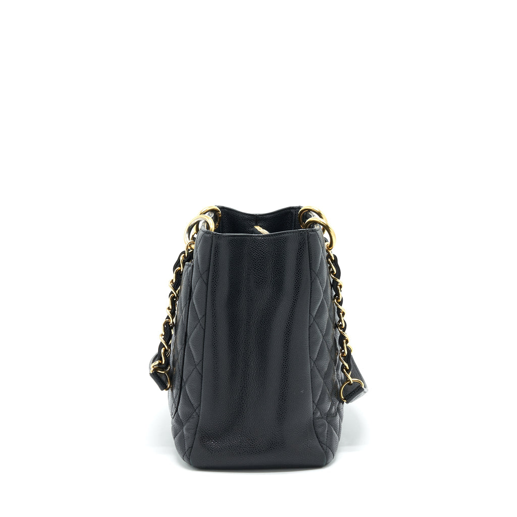 CHANEL GRAND SHOPPING TOTE CAVIAR BLACK GHW SERIAL 17