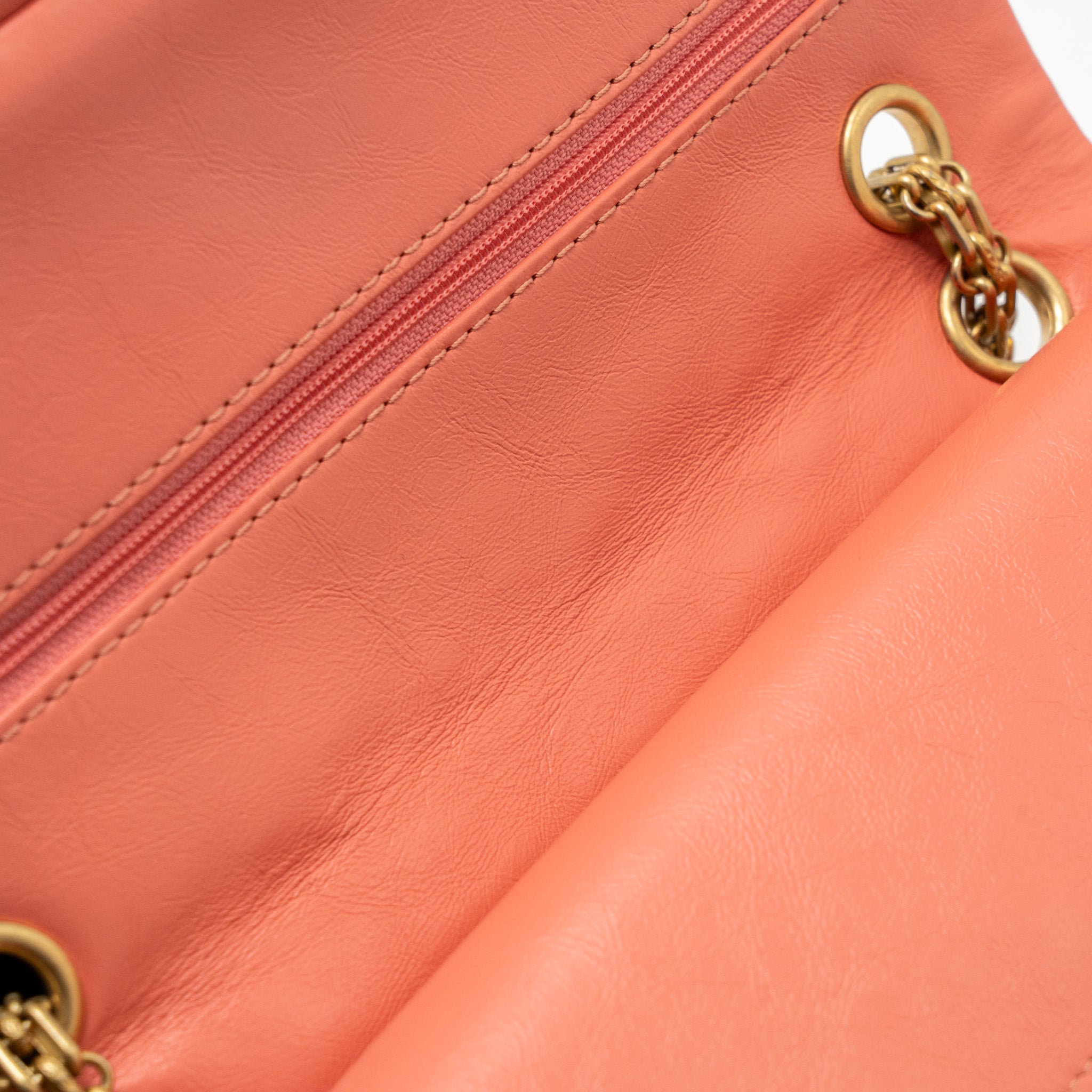CHANEL SMALL 2.55 REISSUE FLAP BAG AGED CALFSKIN LIGHT PINK GHW