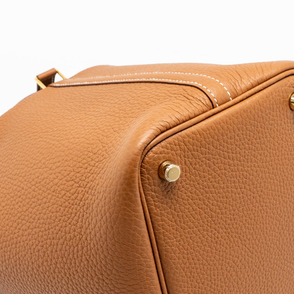 HERMES PICOTIN 18 LOCK BAG CLEMENCE CALFSKIN GOLD GHW