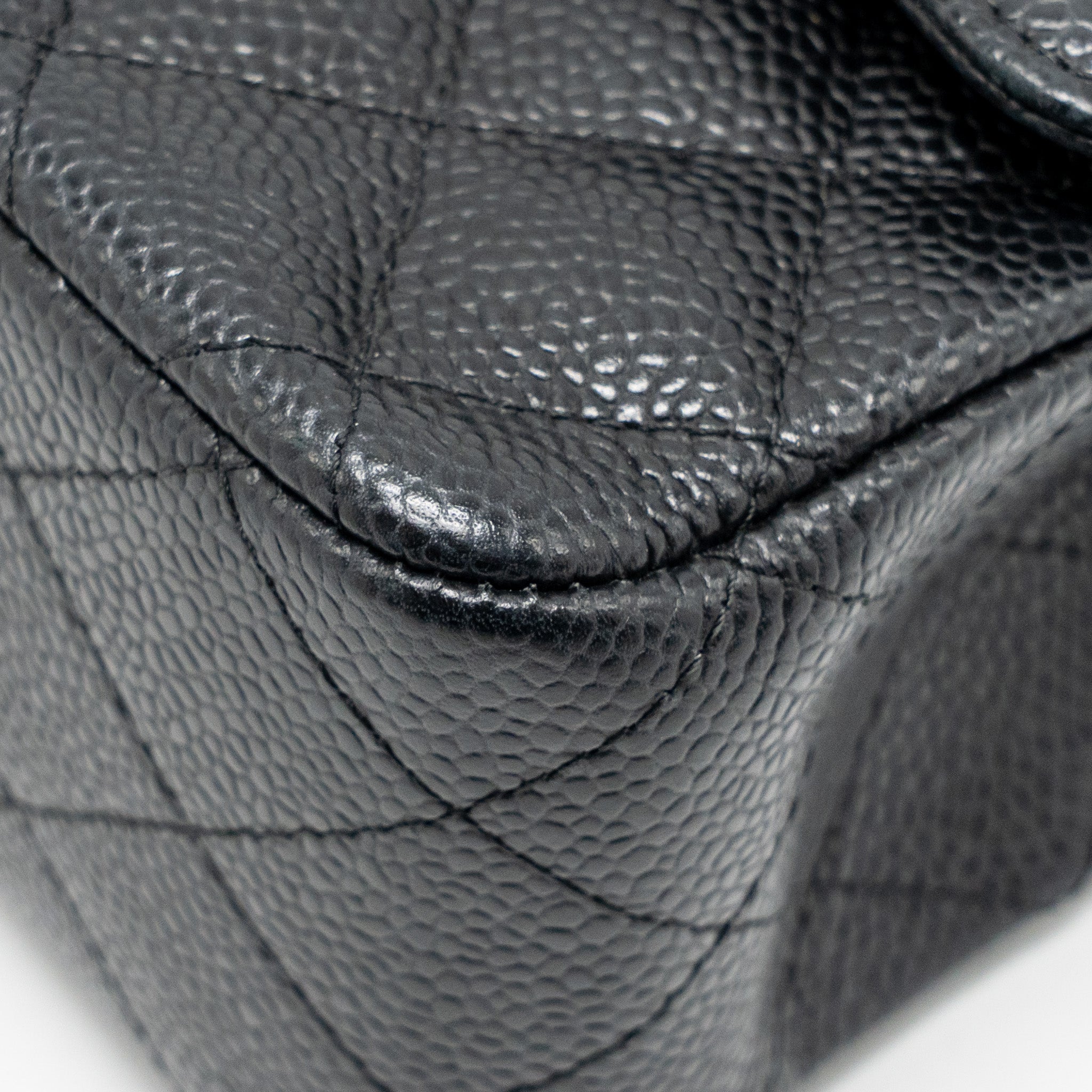 CHANEL MEDIUM CLASSIC DOUBLE FLAP BAG CAVIAR BLACK SHW