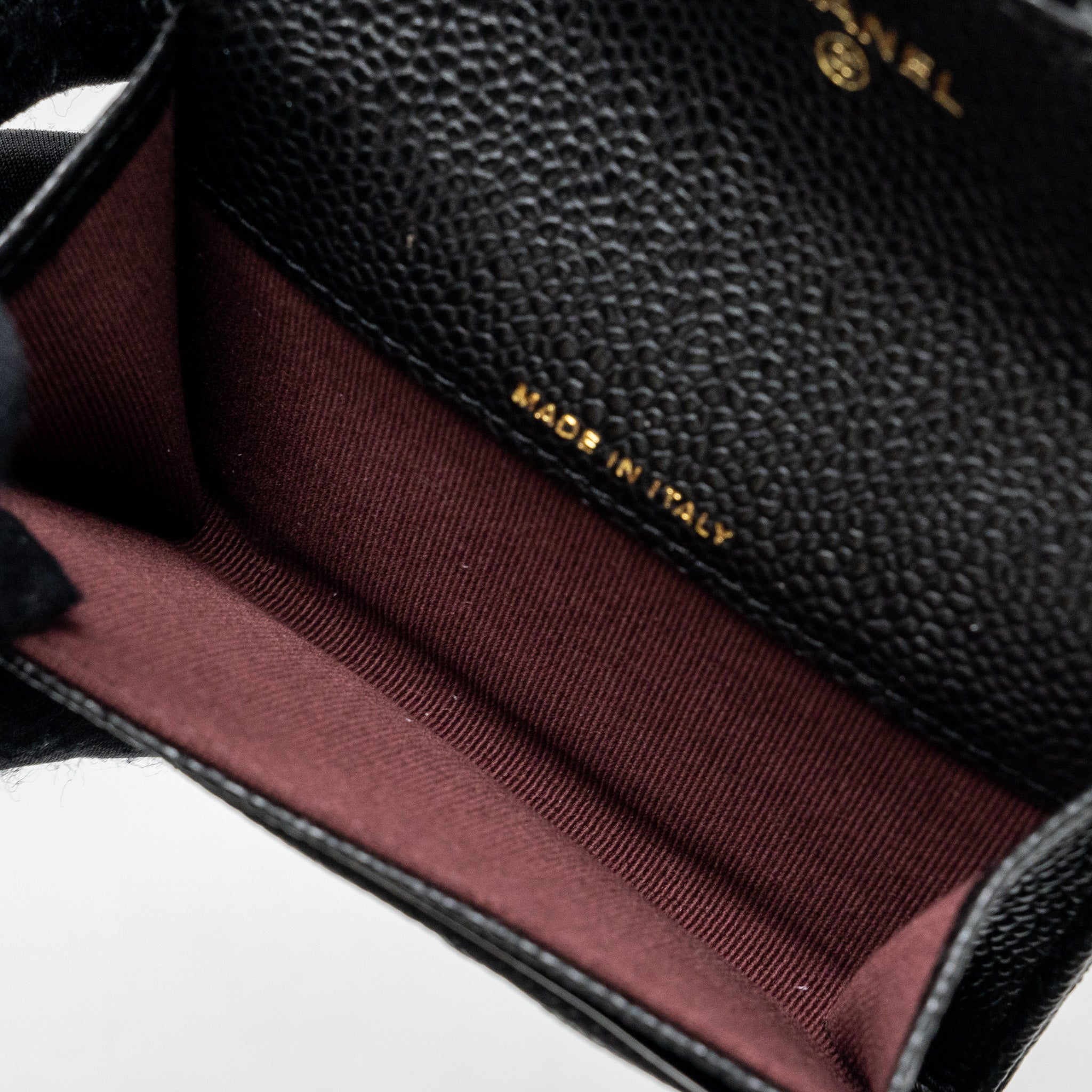 CHANEL CLASSIC FLAP CARD HOLDER CAVIAR BLACK GHW (MICROCHIP)