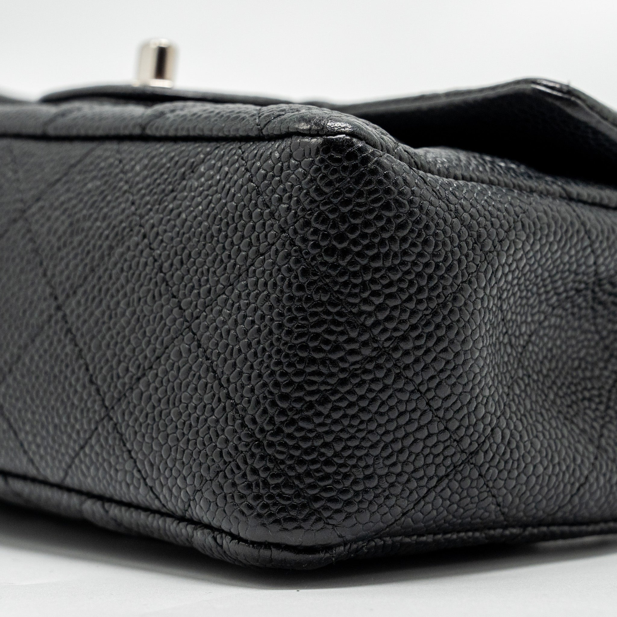 CHANEL MINI RECTANGULAR FLAP BAG CAVIAR BLACK SHW