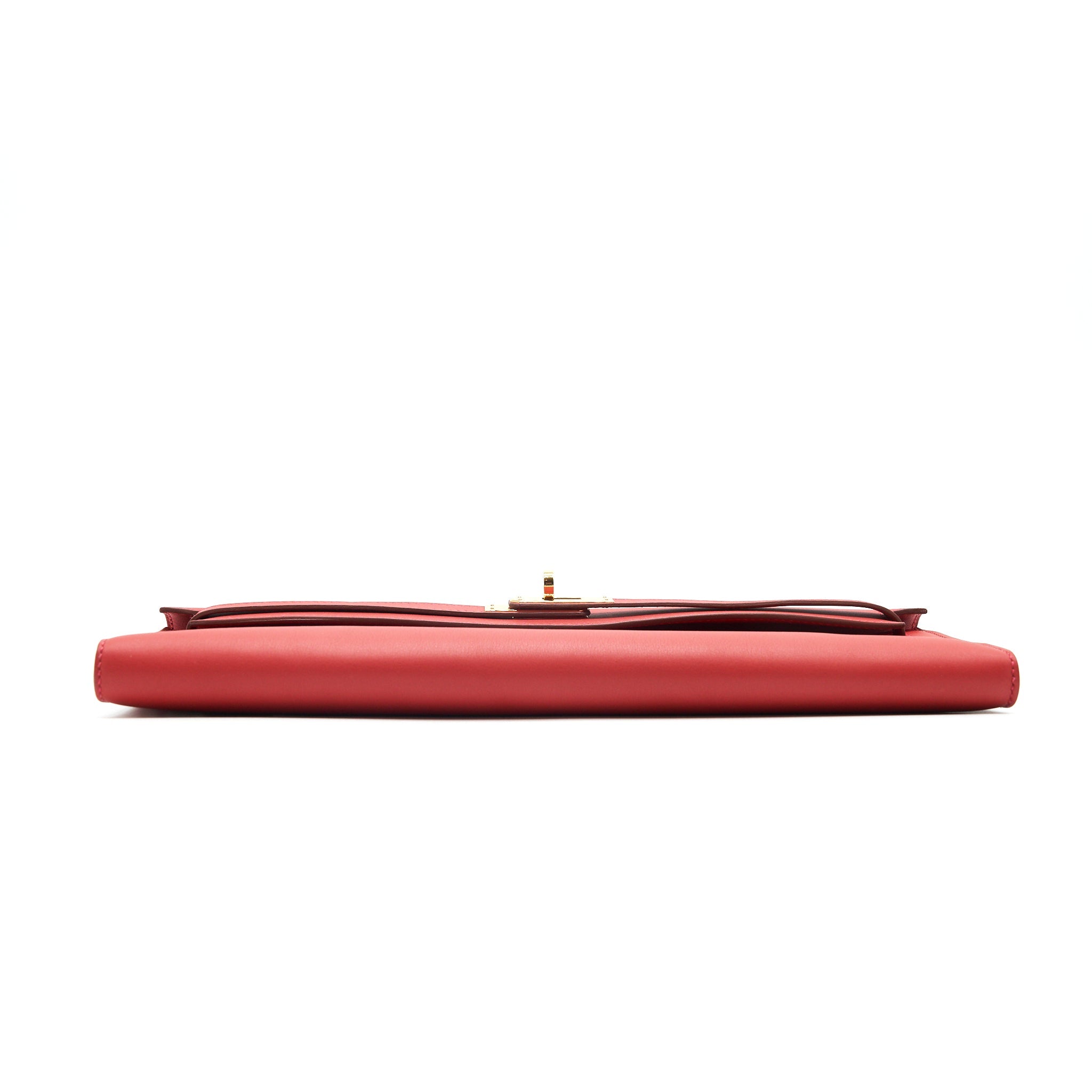 HERMES KELLY CUT BAG SWIFT LEATHER ROUGE TOMATE GHW