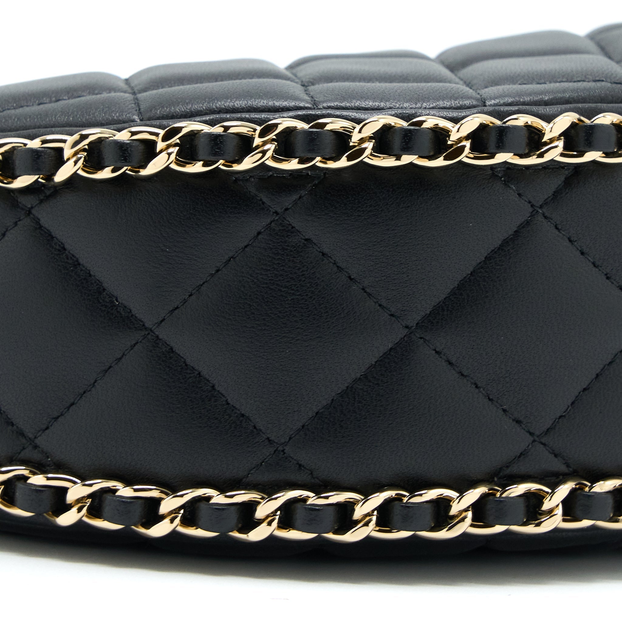 CHANEL SMALL MOON HOBO BAG LAMBSKIN BLACK LGHW (MICROCHIP)
