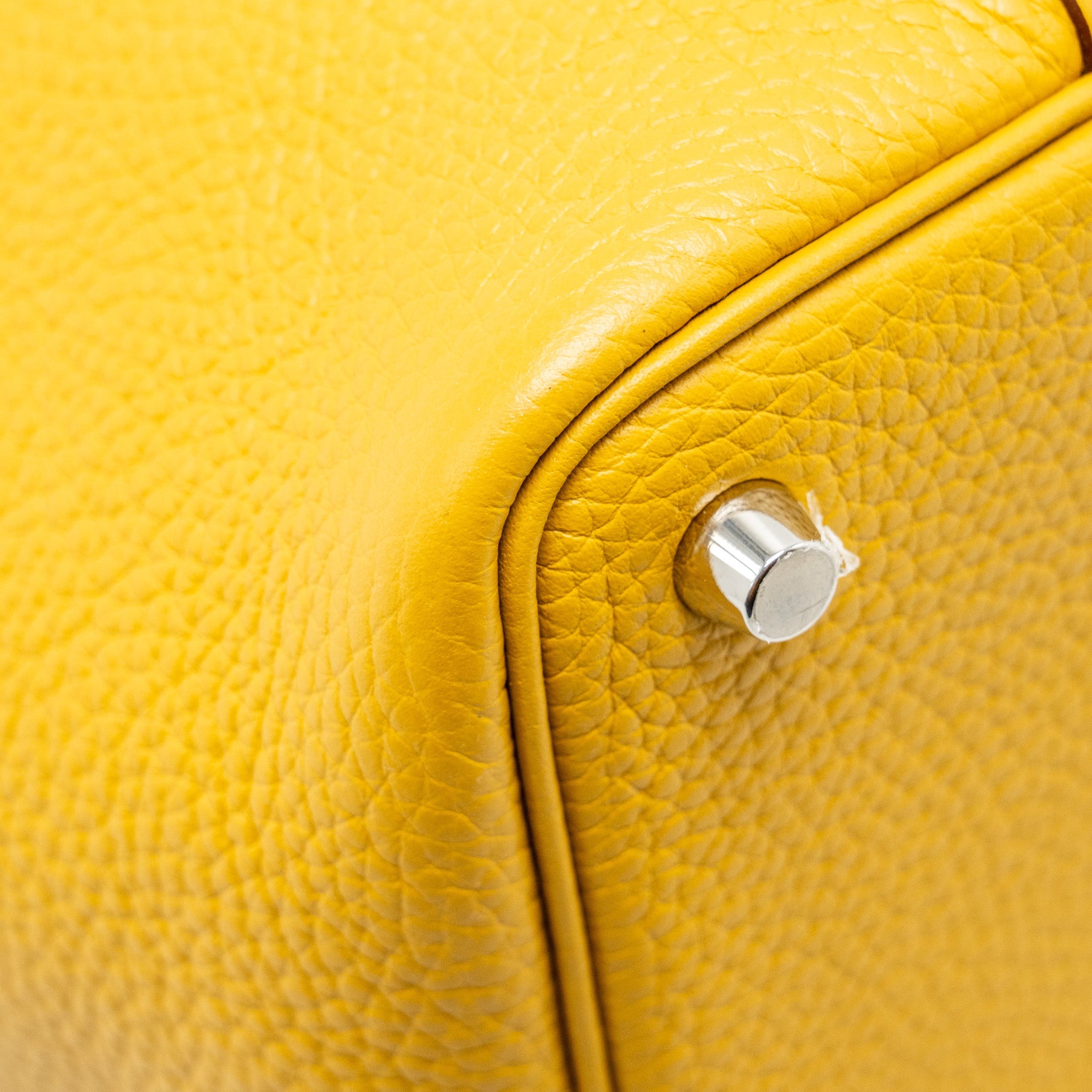 HERMES PICOTIN 18 LOCK BAG CLEMENCE 9D JAUNE AMBER / P3 BLUE DU NORD SHW