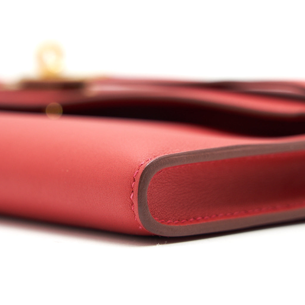 HERMES KELLY CUT BAG SWIFT LEATHER ROUGE TOMATE GHW