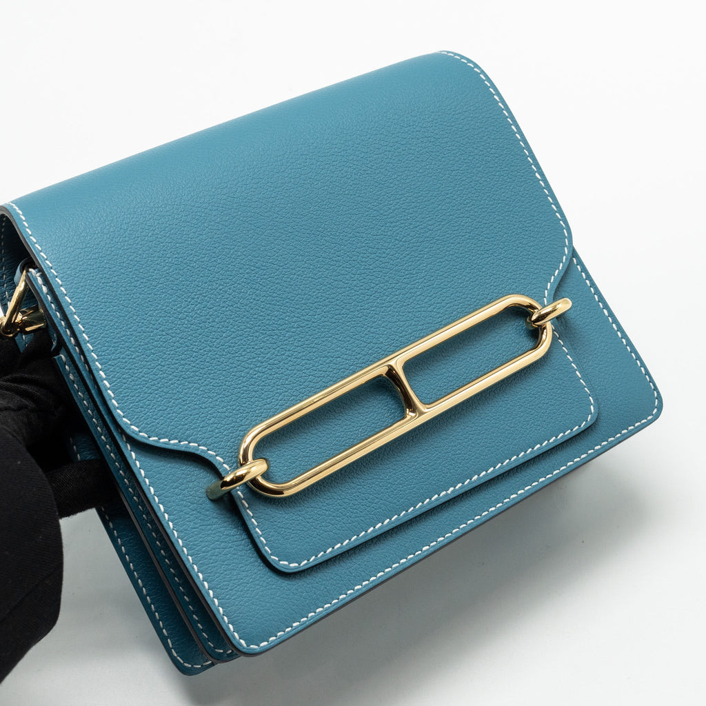 HERMES MINI ROULIS EVERCOLOR NEW BLEU JEAN LGHW
