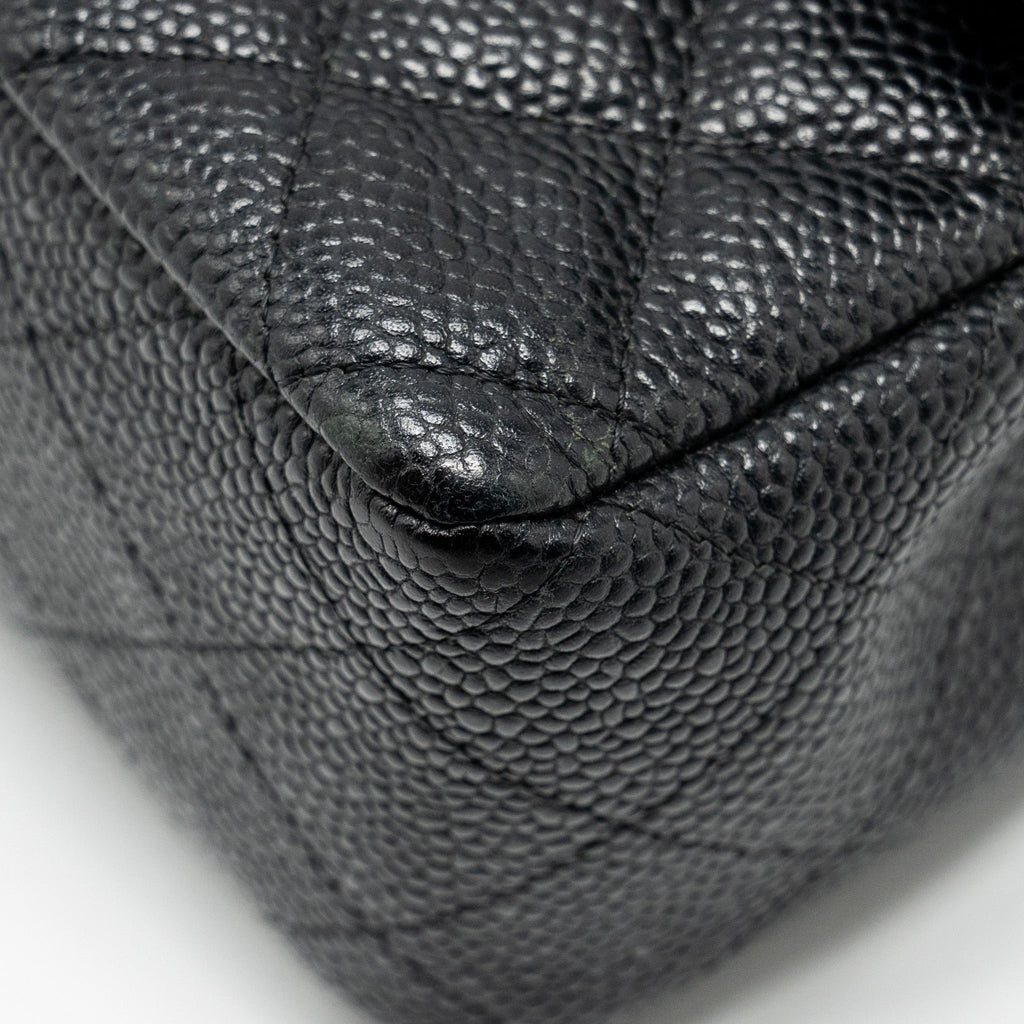 CHANEL MINI RECTANGULAR FLAP BAG CAVIAR BLACK SHW