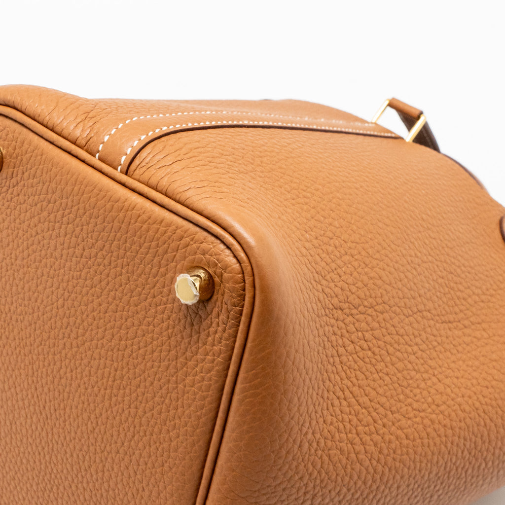 HERMES PICOTIN 18 LOCK BAG CLEMENCE CALFSKIN GOLD GHW