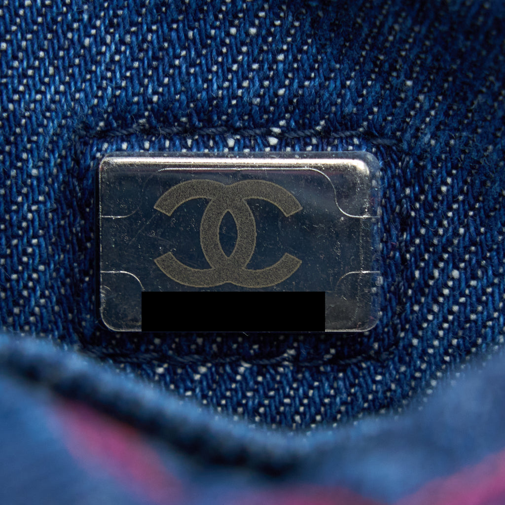 CHANEL 22S COCO BEACH DENIM MINI SADDLE BAG DENIM BLUE SHW (MICROCHIP)