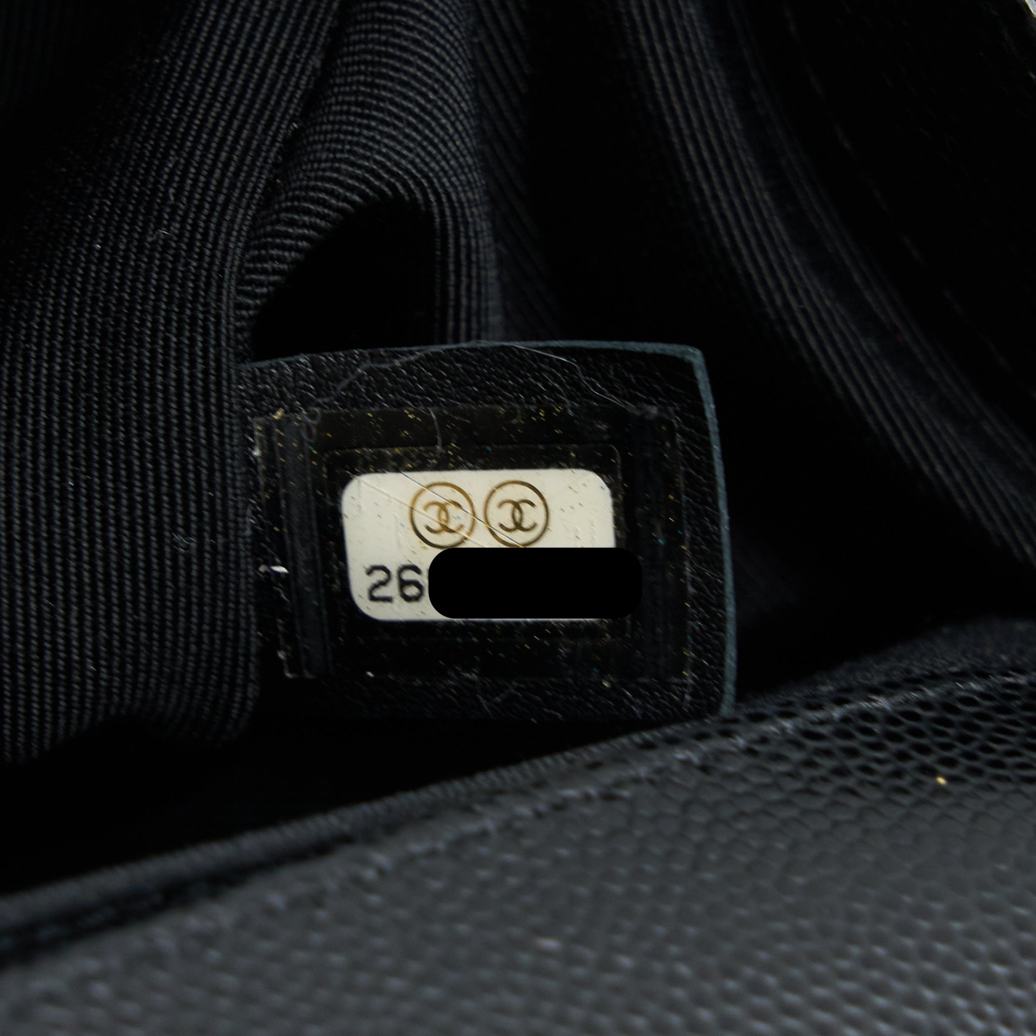 CHANEL MEDIUM BOY BAG CAVIAR BLACK BRUSHED GHW