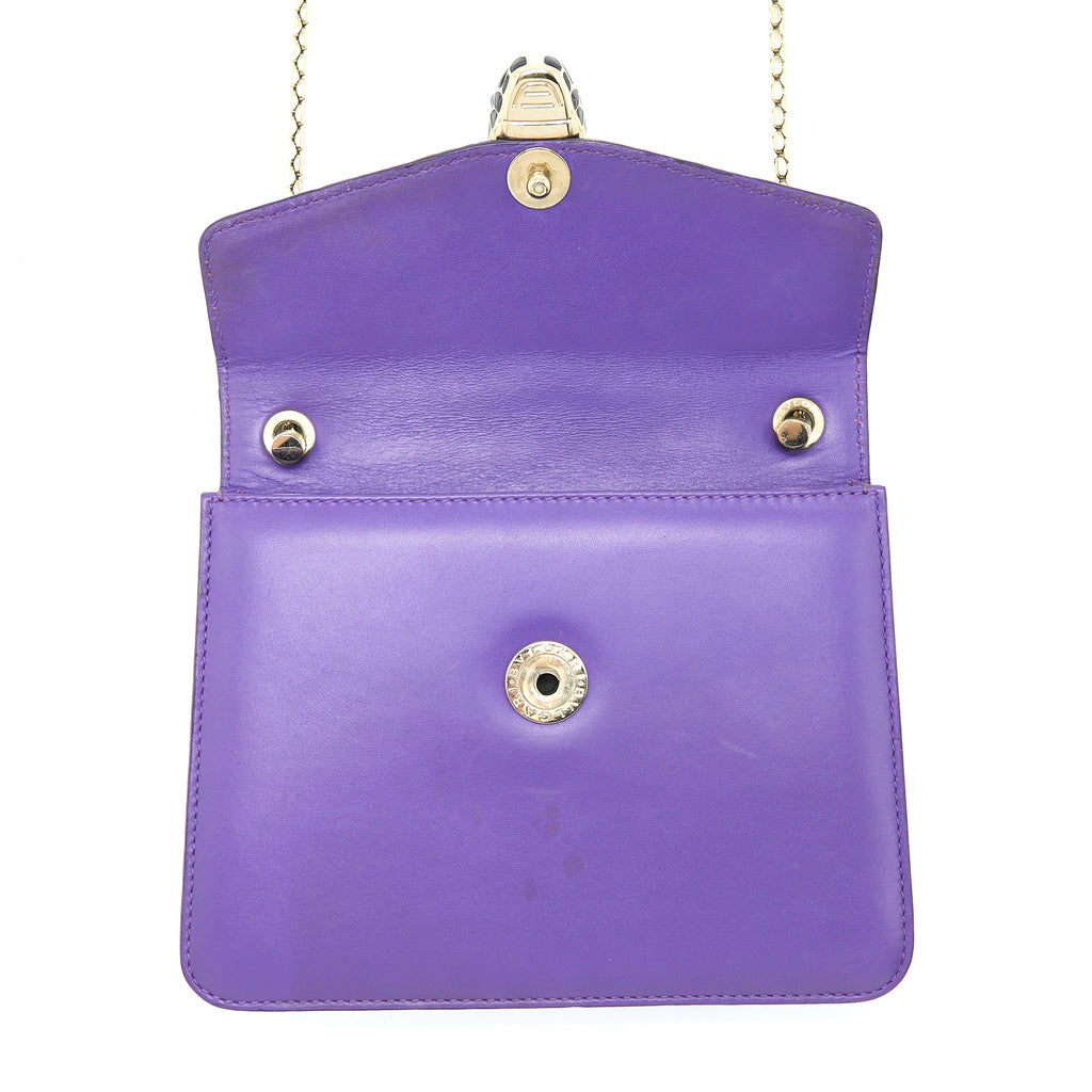 BVLGARI SERPENTI FOREVER BAG CRYSTAL GALUCHAR PURPLE LGHW