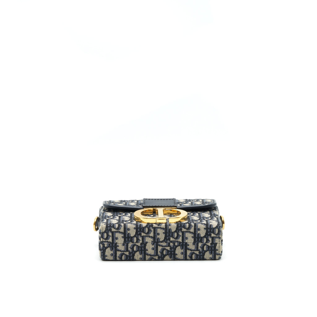 DIOR 30 MONTAIGNE BOX BAG BLUE OBLIQUE JACQUARD GHW