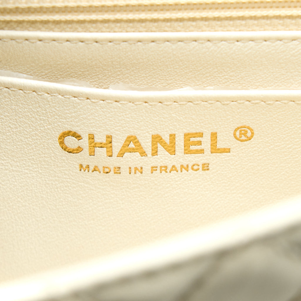 CHANEL 20A MINI 2.55 REISSUE FLAP BAG AGED CALFSKIN CREAMY WHITE BRUSHED GHW