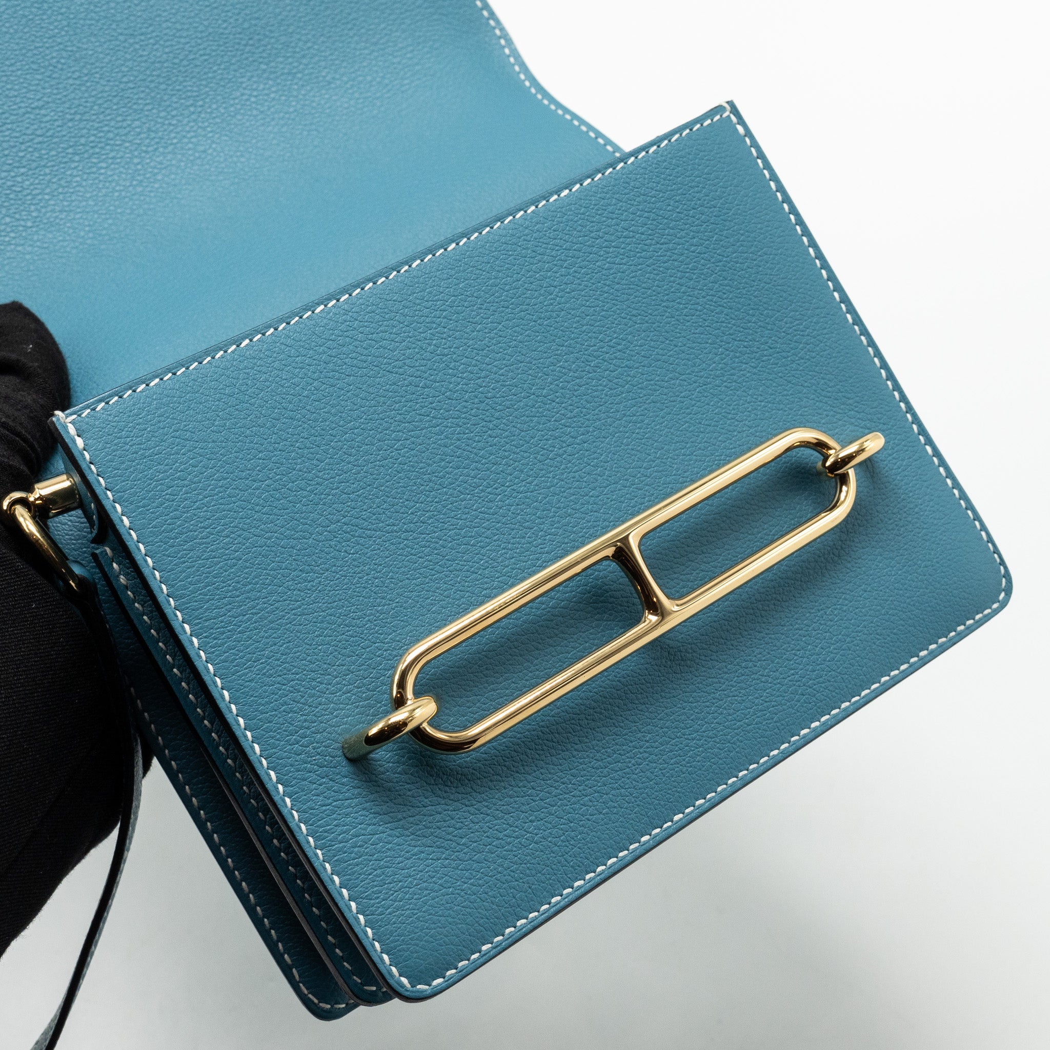 HERMES MINI ROULIS EVERCOLOR NEW BLEU JEAN LGHW
