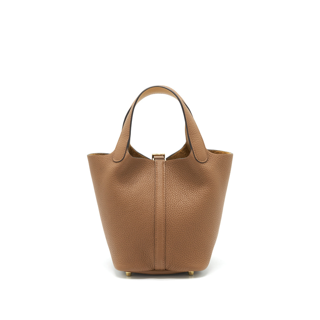 HERMES PICOTIN 18 LOCK BAG BISCUIT/ALEZAN GHW