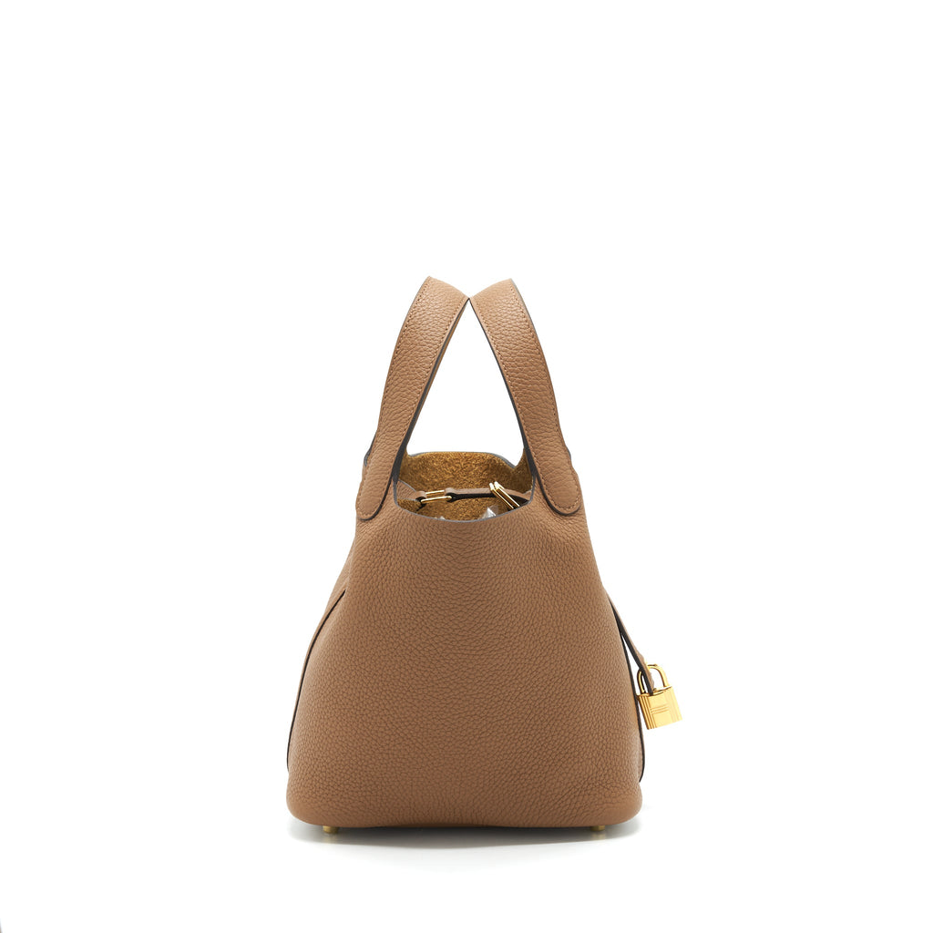 HERMES PICOTIN 18 LOCK BAG BISCUIT/ALEZAN GHW