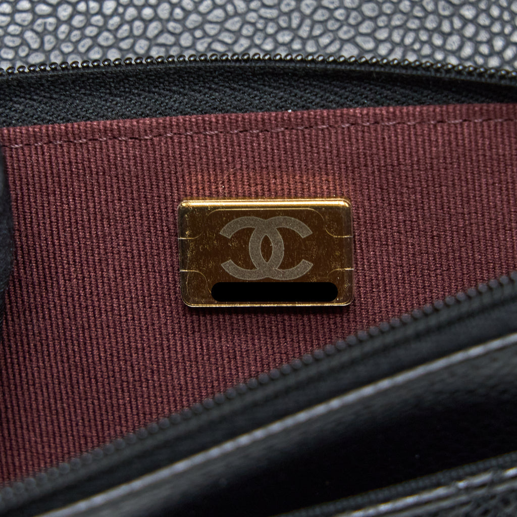 CHANEL CLASSIC WALLET ON CHAIN CAVIAR BLACK GHW (MICROCHIP)