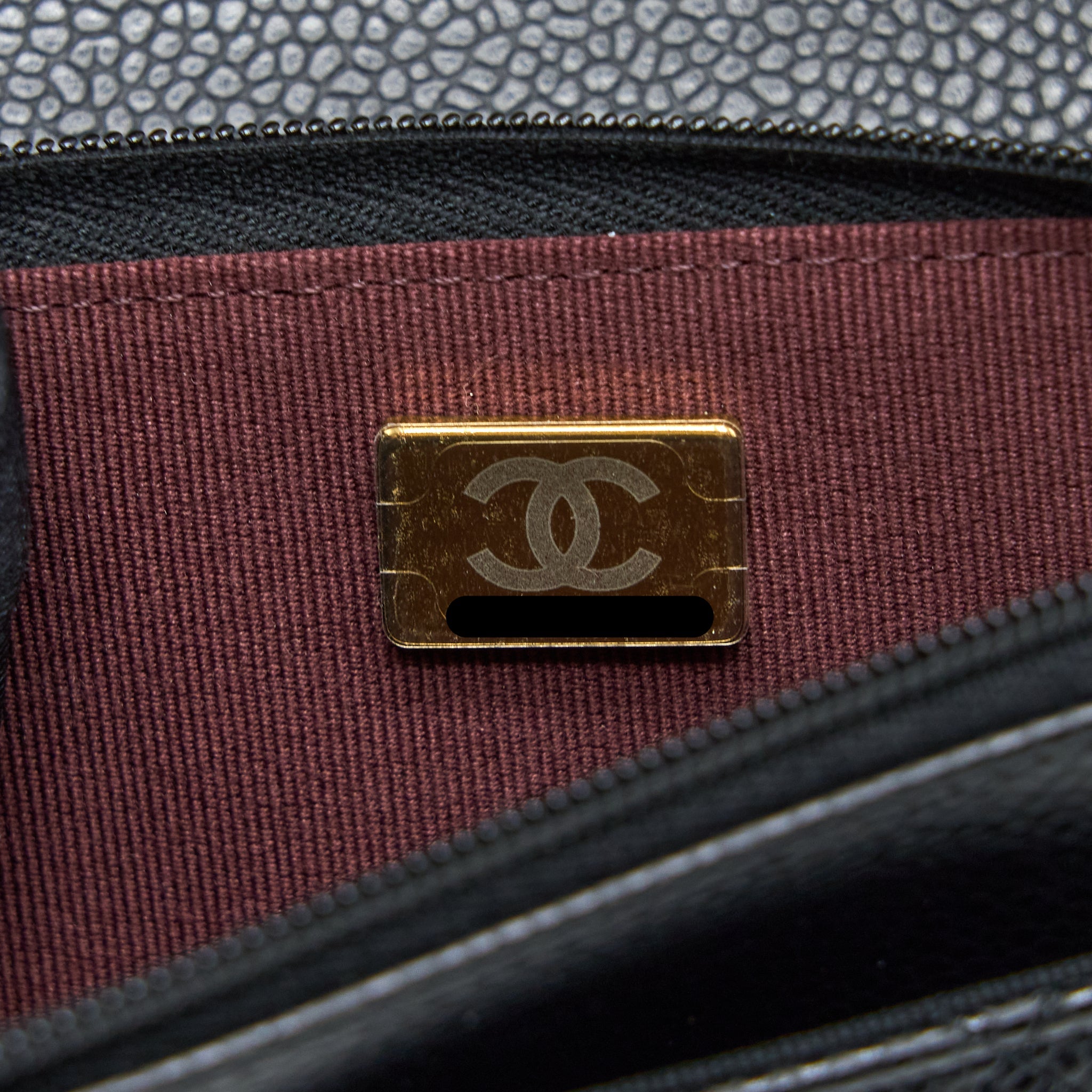 CHANEL CLASSIC WALLET ON CHAIN CAVIAR BLACK GHW (MICROCHIP)