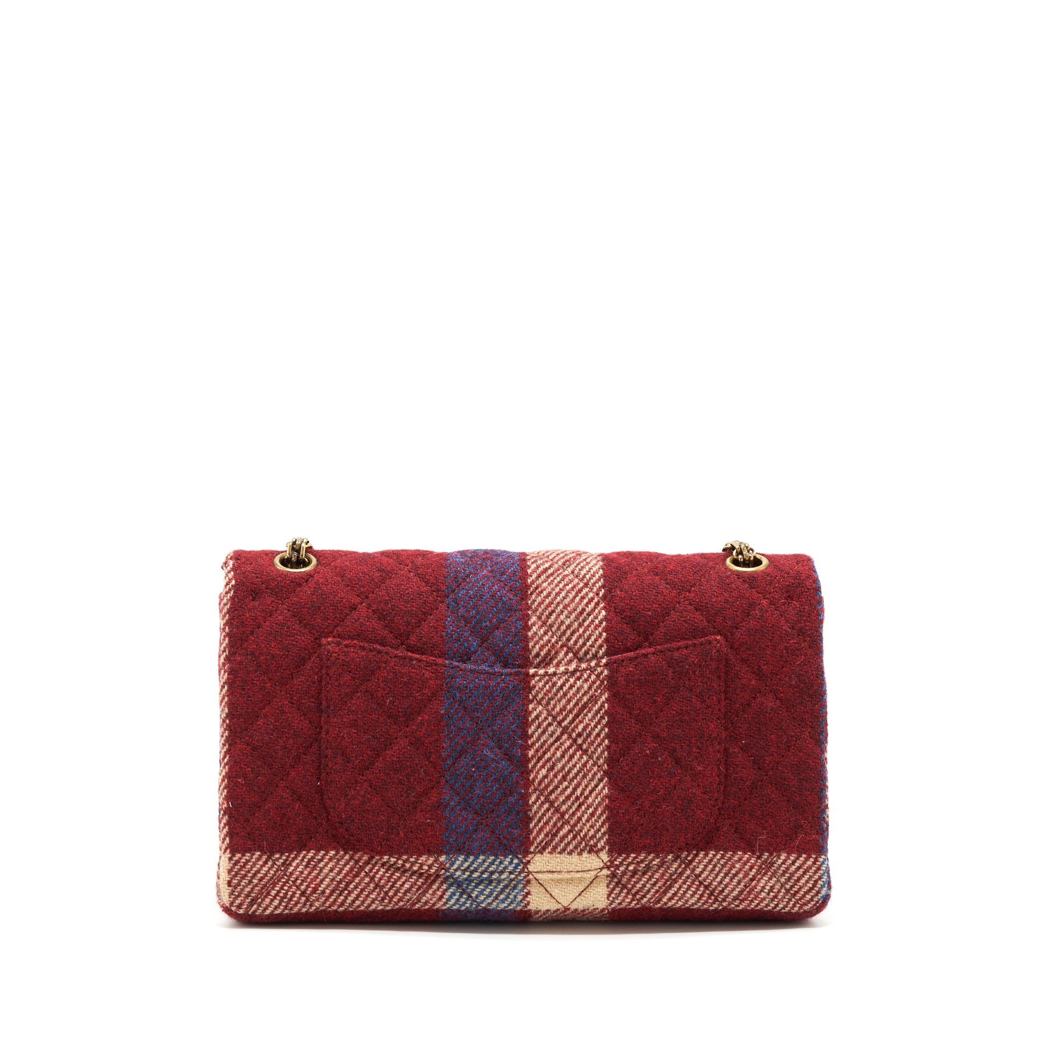 CHANEL 2.55 226 REISSUE DOUBLE FLAP BAG FABRIC MULTICOLOUR GOLD HARDWARE