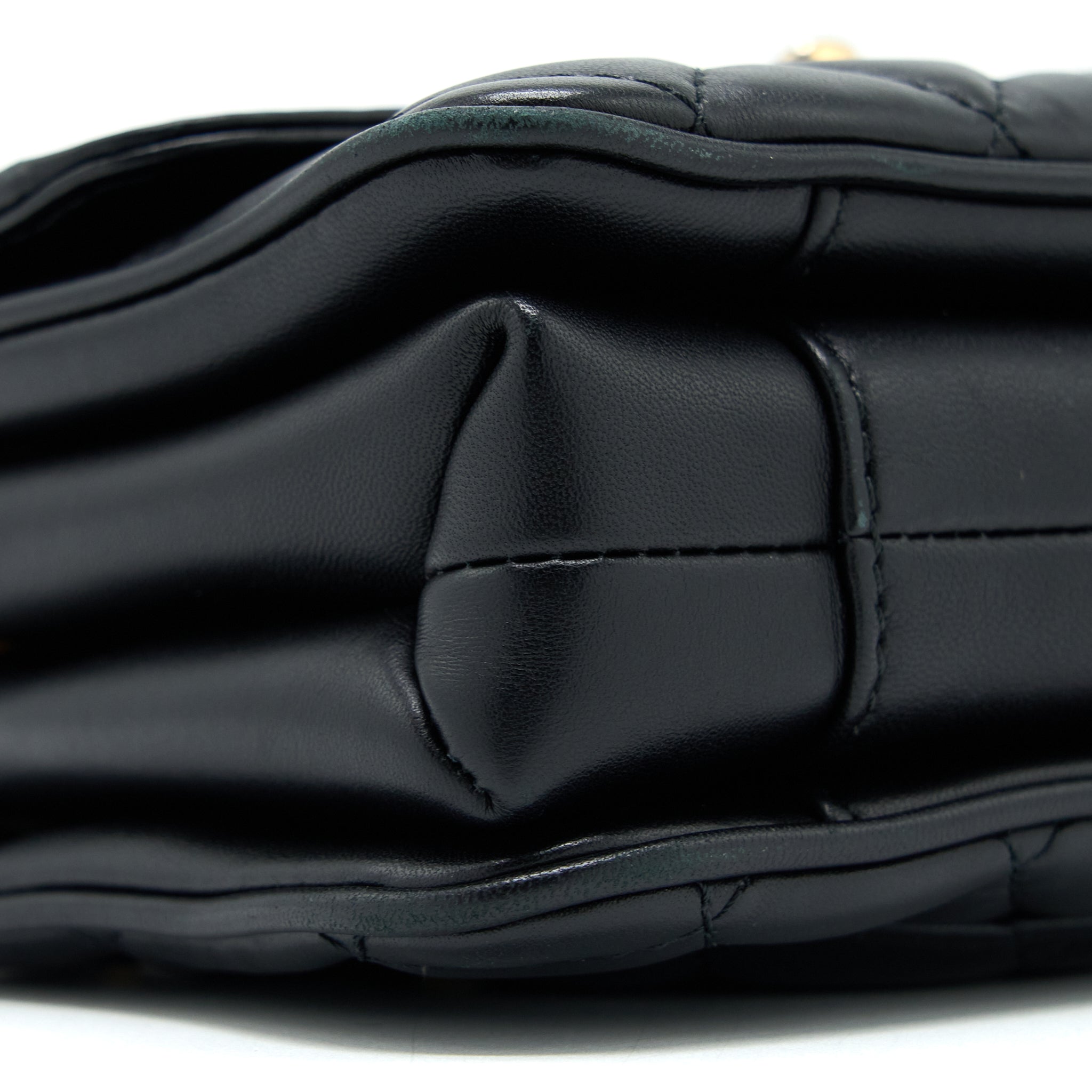 CHANEL SEASONAL FLAP BAG LAMBSKIN BLACK BRUSHED GHW