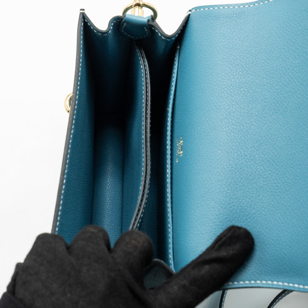 HERMES MINI ROULIS EVERCOLOR NEW BLEU JEAN LGHW
